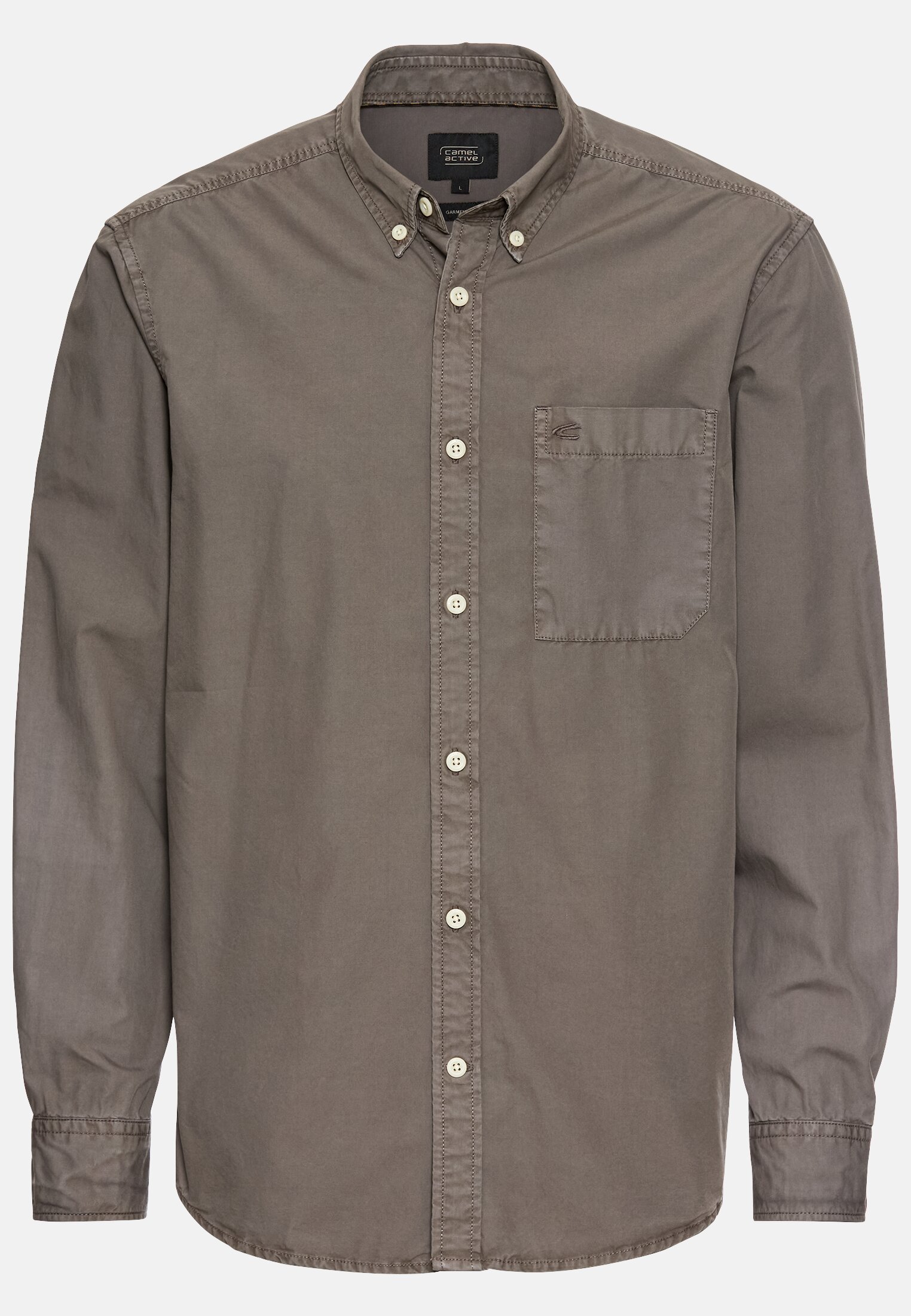 Men Cotton shirt with chest pocket Grey frontal front