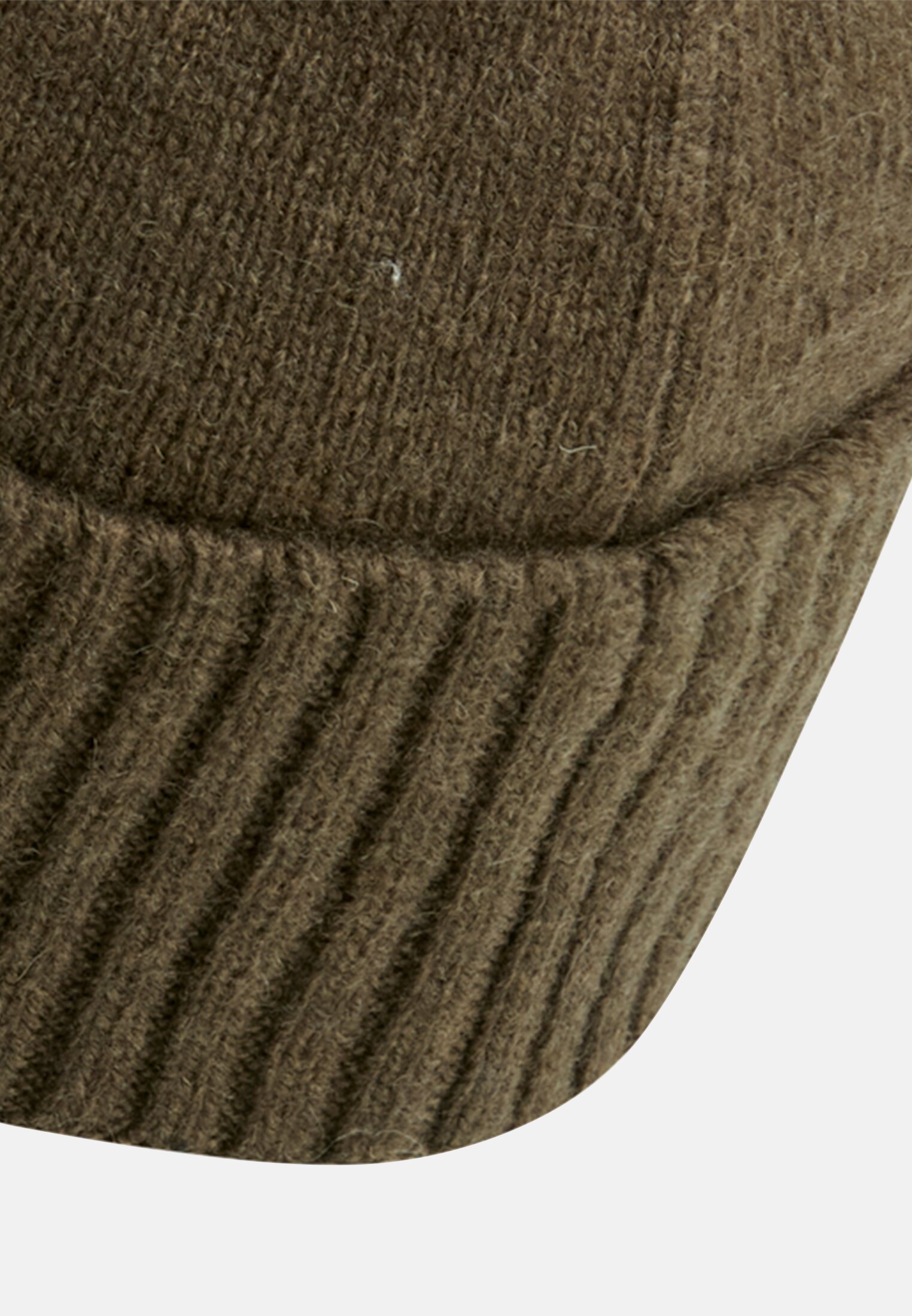 Herren Beanie aus reiner Wolle Dunkelbraun hinten nah