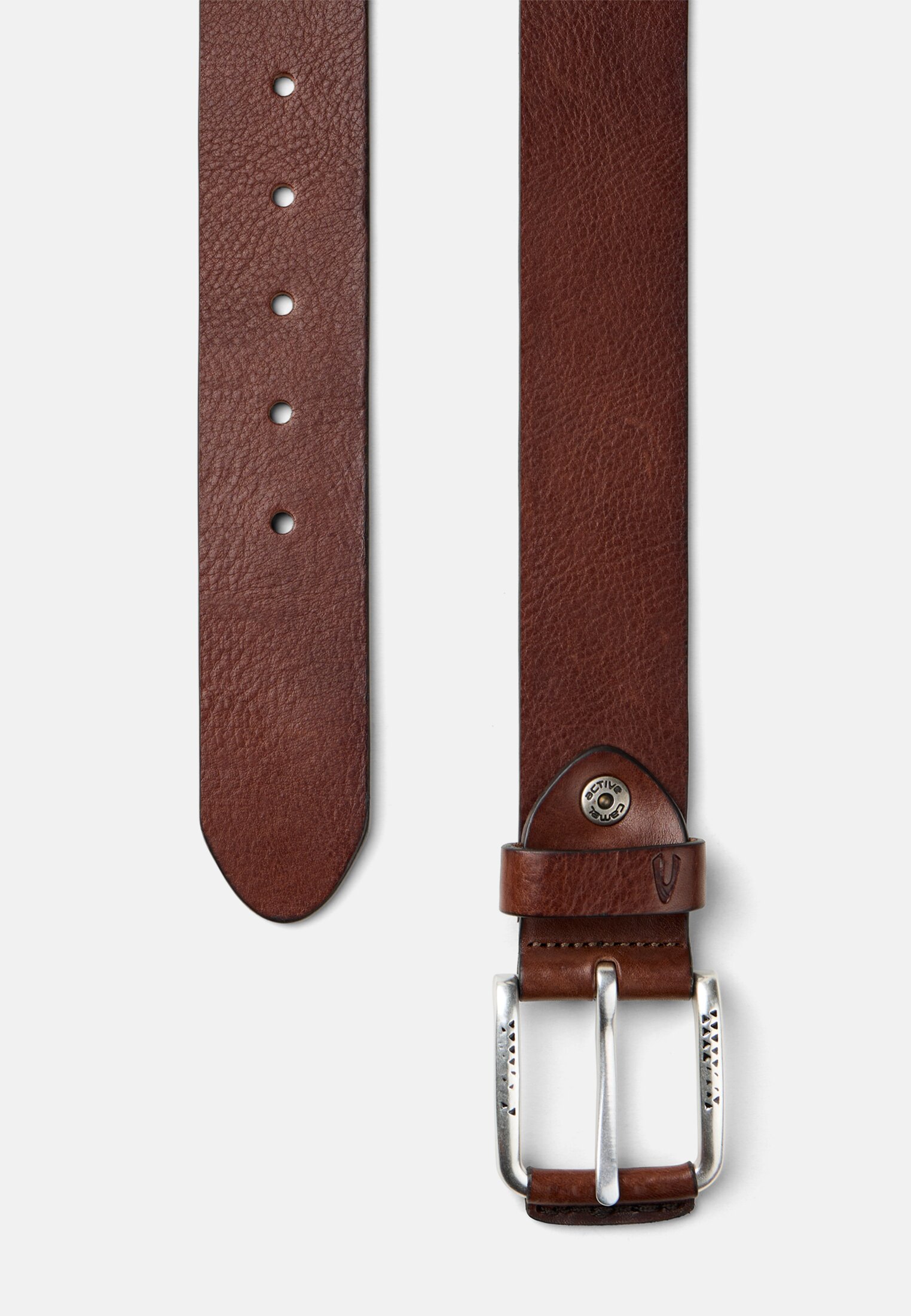 Herren Ledergürtel mit verstellbaren Details Dunkelbraun frontal hinten