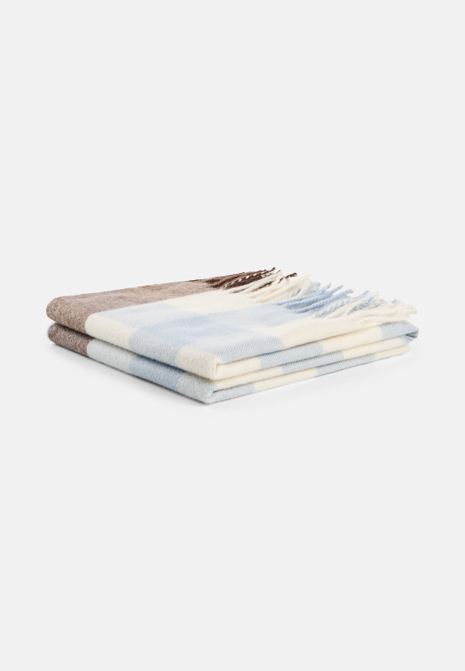 Women Soft scarf with a checked pattern Light blue frontal top