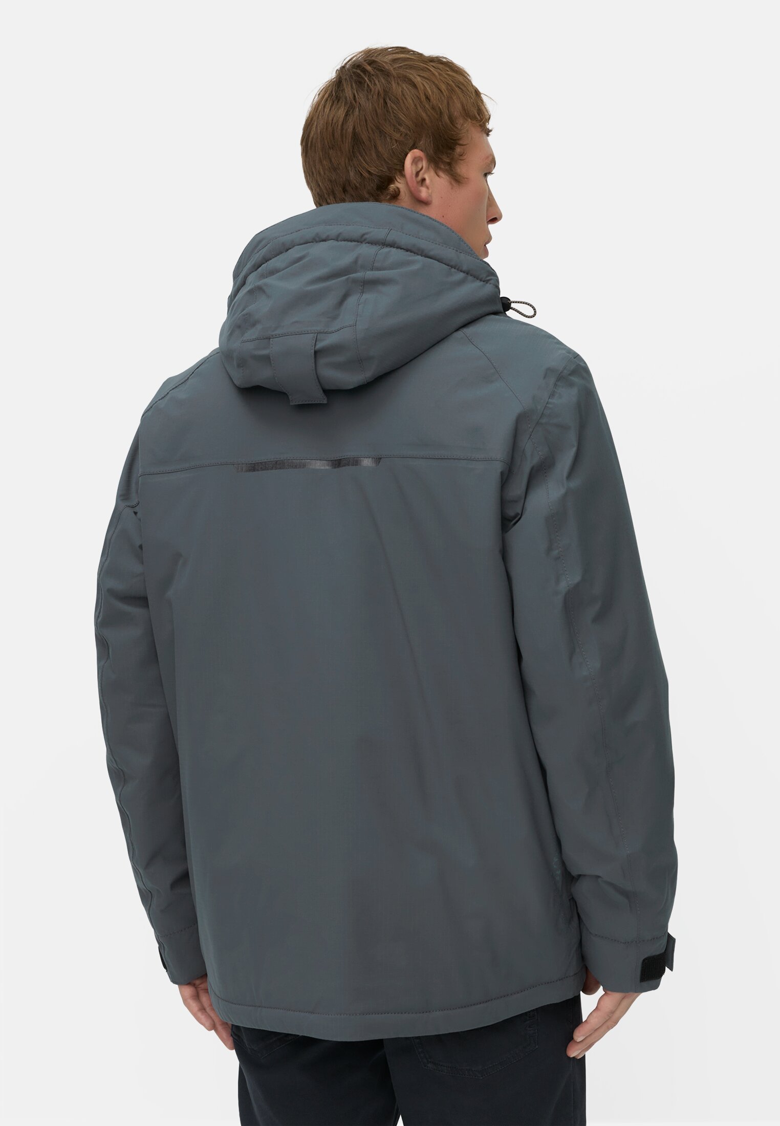 Heren teXXXactive® jas met afneembare capuchon Inktblauw gedragen achter