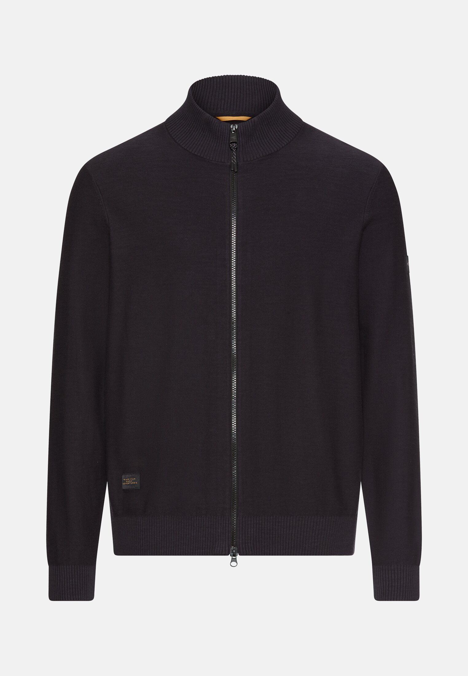 Heren Gebreid vest van puur katoen Donkerblauw frontaal voor