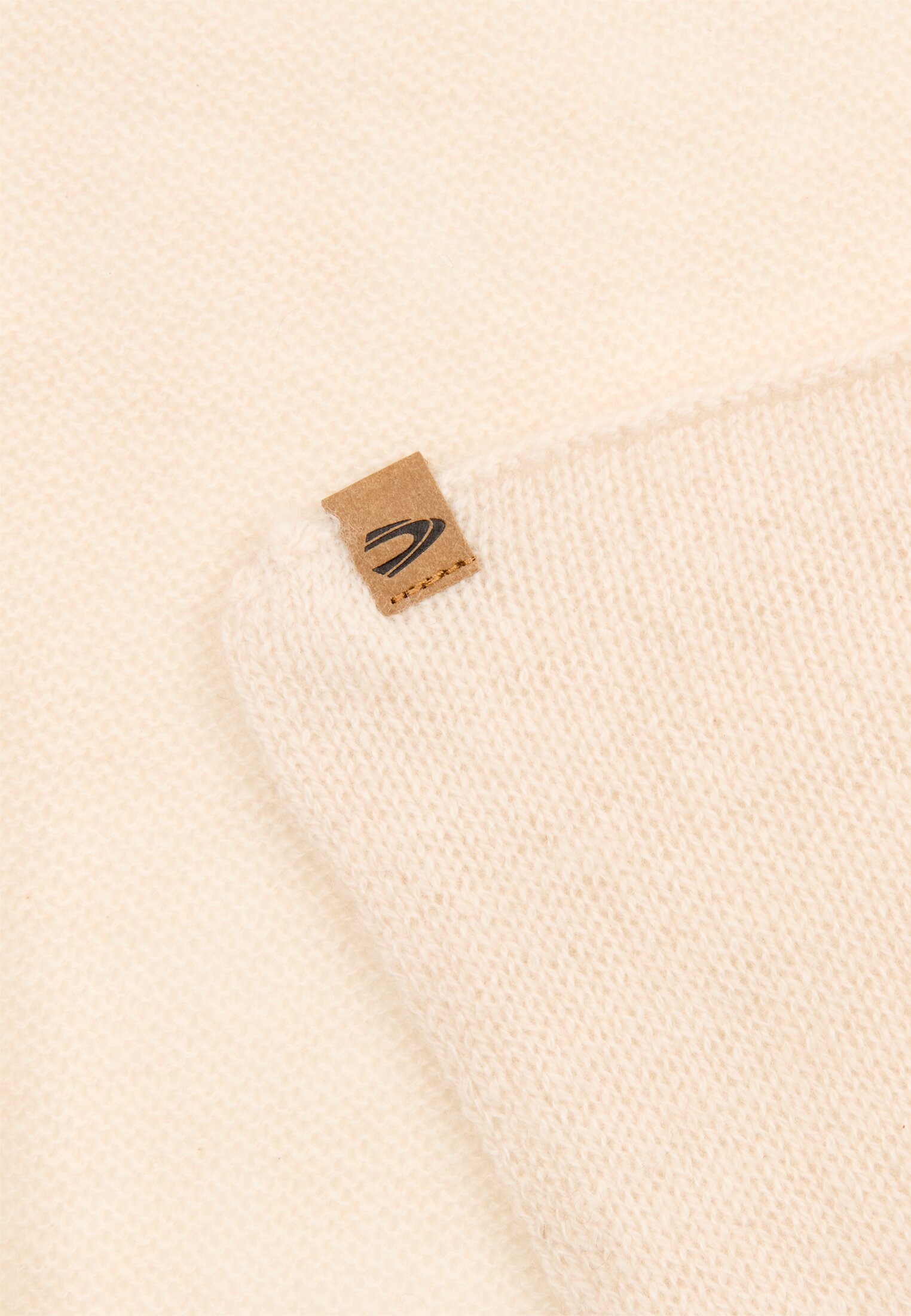 Women Cashmere scarf made of soft polyester with a knitted look Almond close back