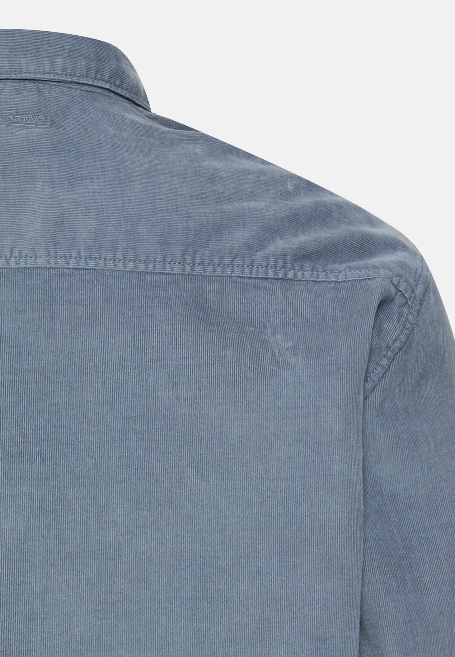 Men Corduroy shirt with 2-way stretch Stone blue close back