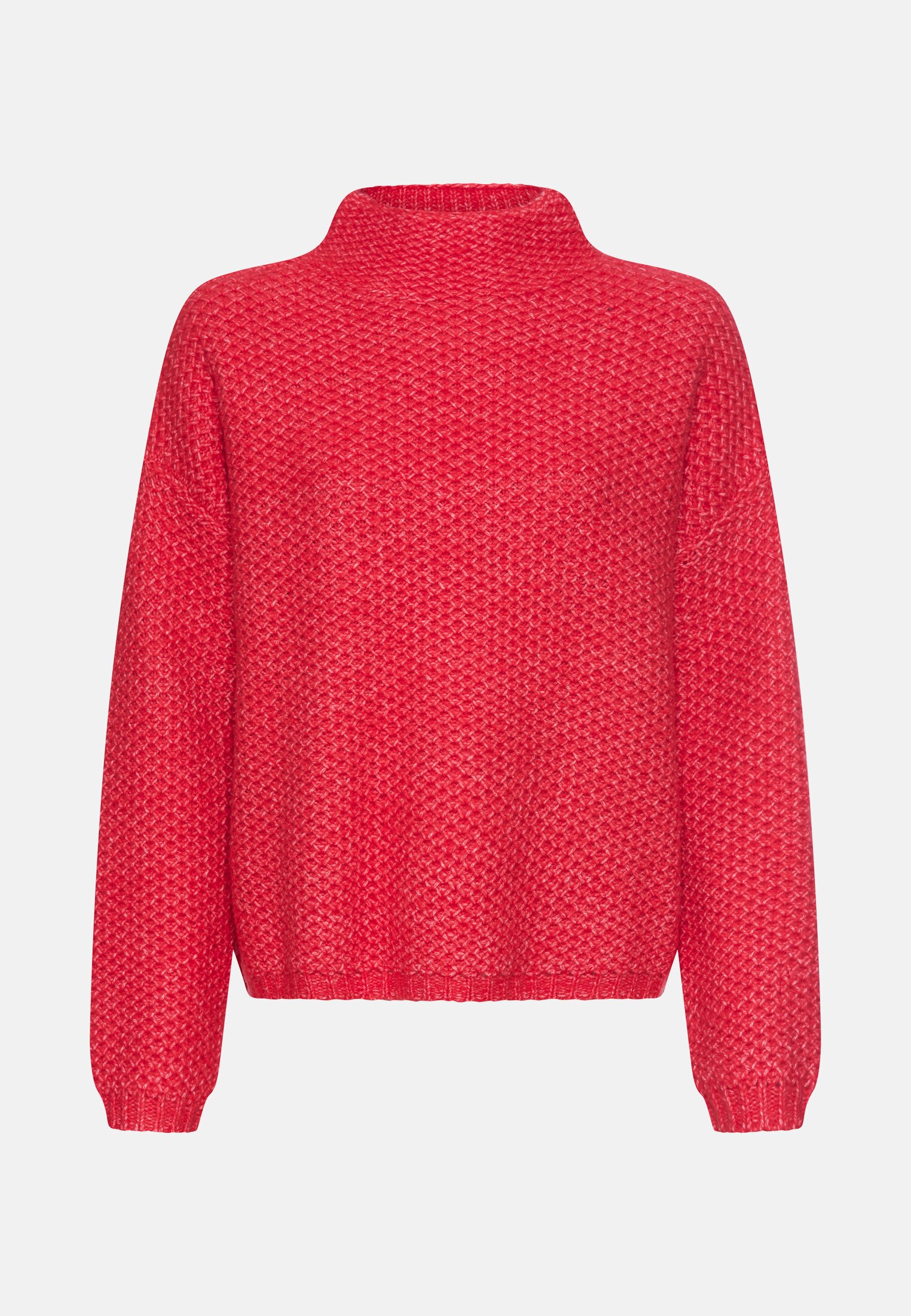 Damen Strickpullover mit überschnittenen Schultern Rot frontal vorn