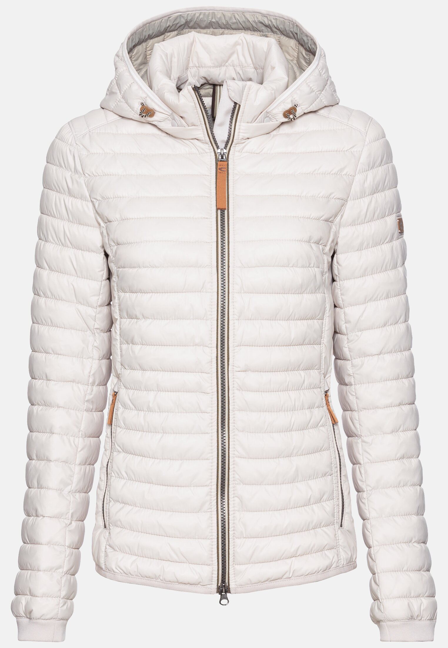 Damen Leichte Steppjacke aus recyceltem Polyamid Wollweiß frontal vorn