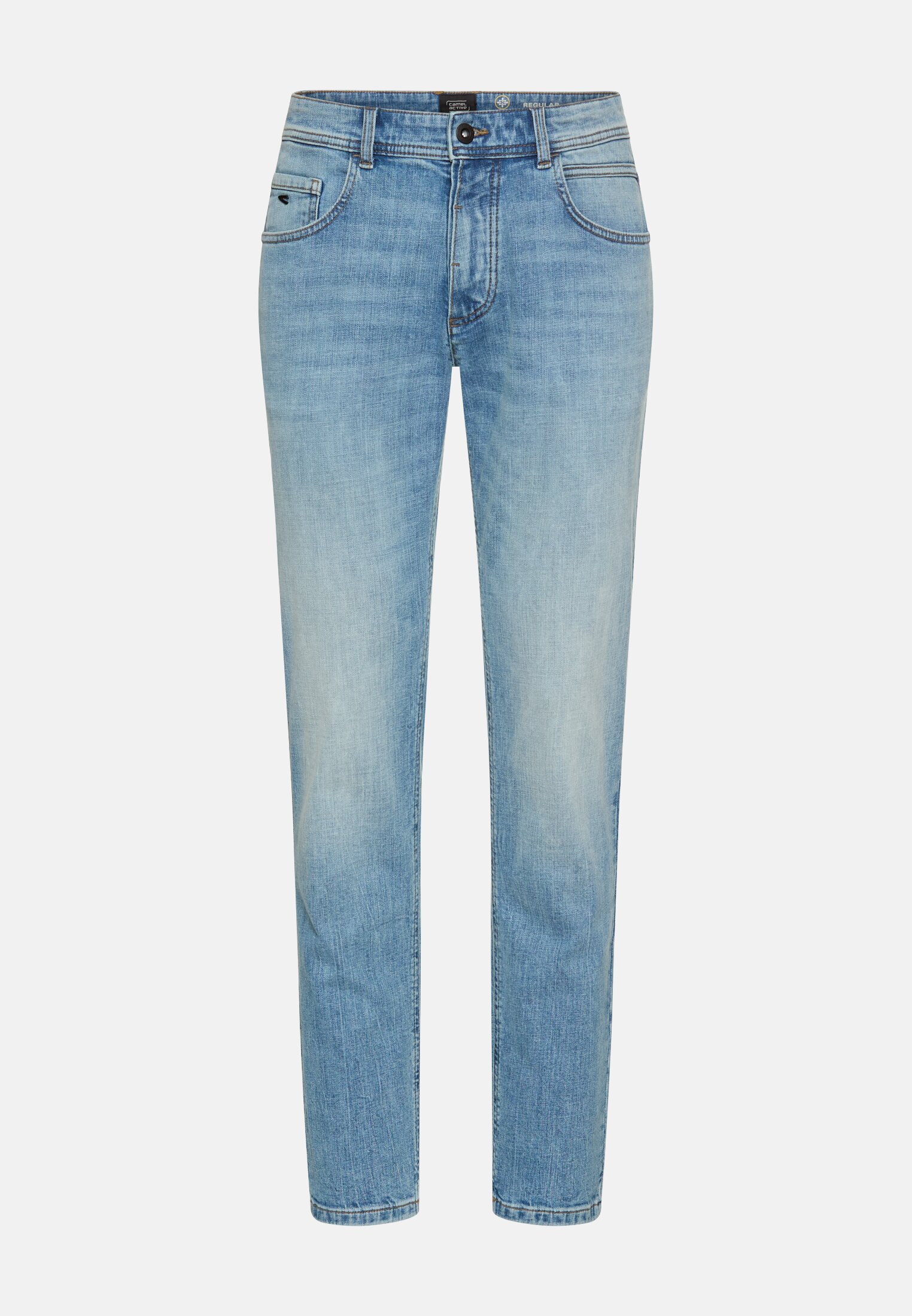Men 5-Pocket Regular Fit Pants with Elastic Material Pale blue frontal front