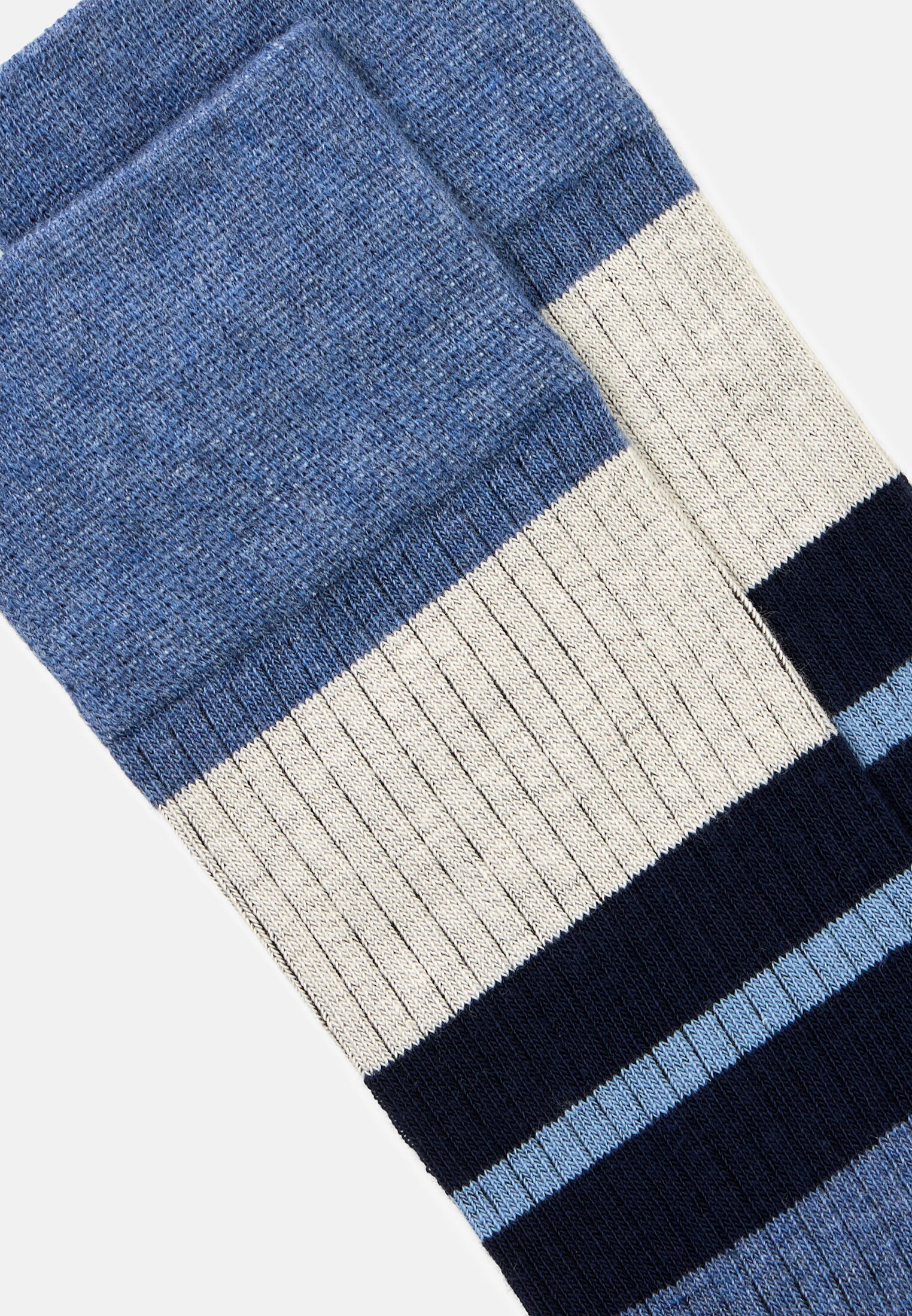 Heren Sokken in een set van 2 van een katoenmix Blauw achter dichtbij