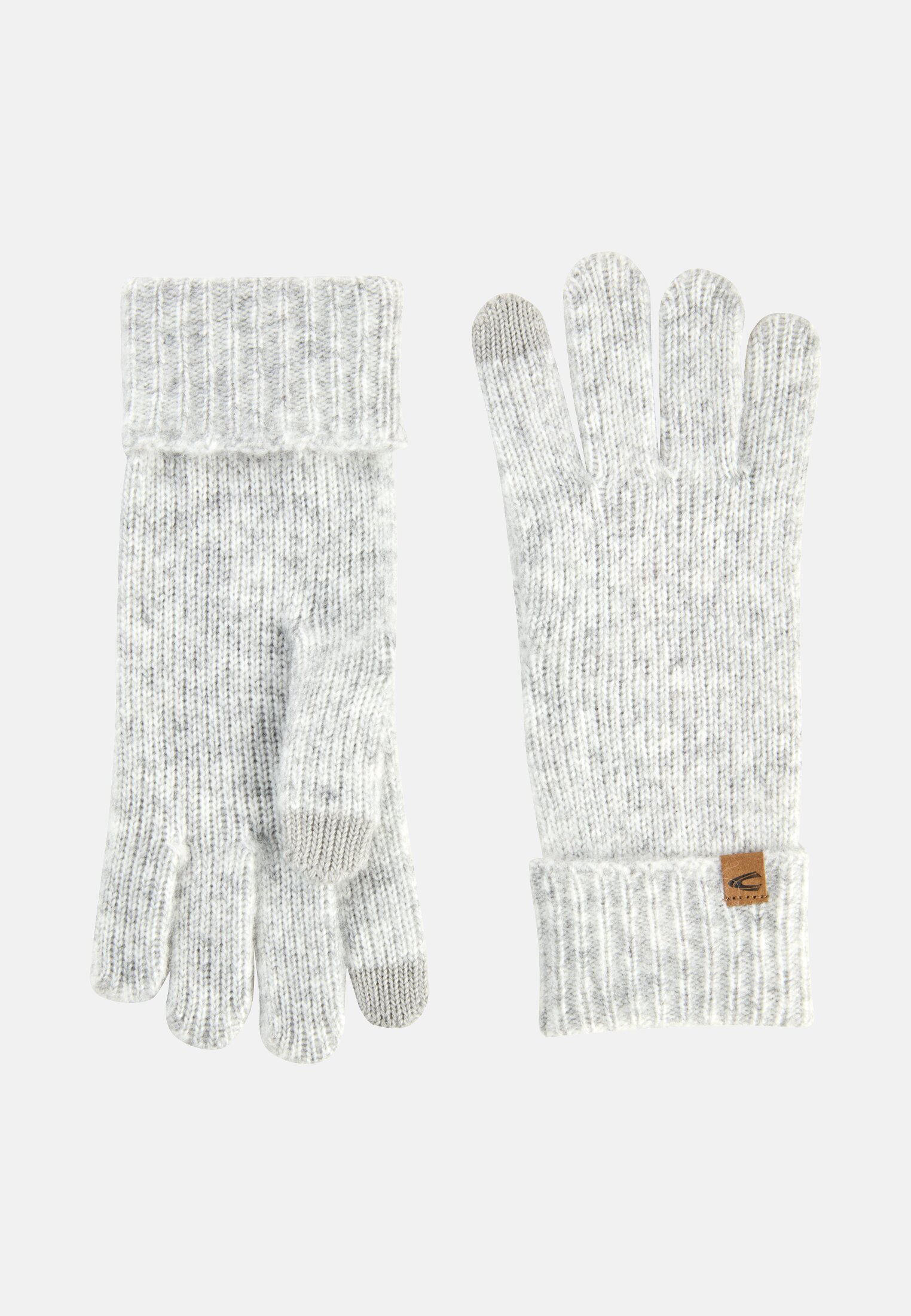 Damen Strickhandschuhe aus weichem Materialmix Grau hinten nah