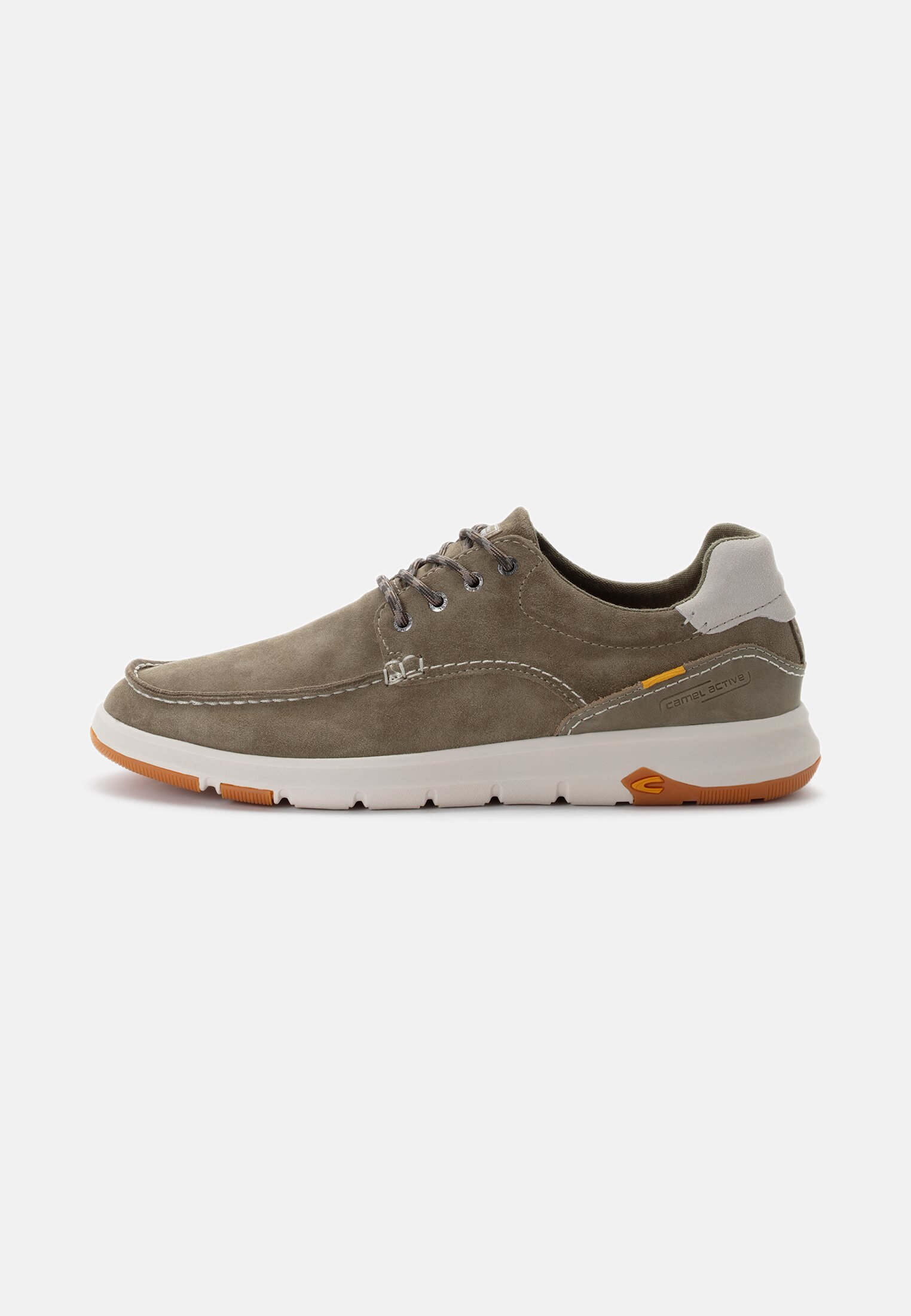 Men Leather lace-up shoe with textile lining Light Khaki frontal front