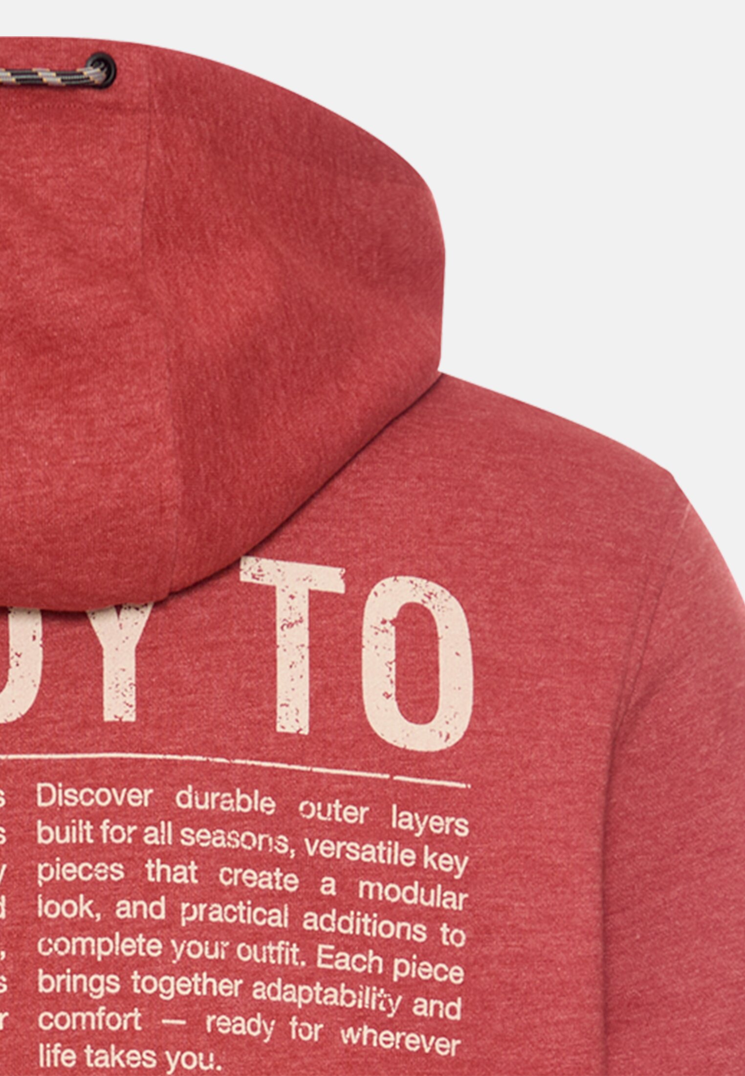 Herren Hoodie mit Rückenprint Terrarot hinten nah