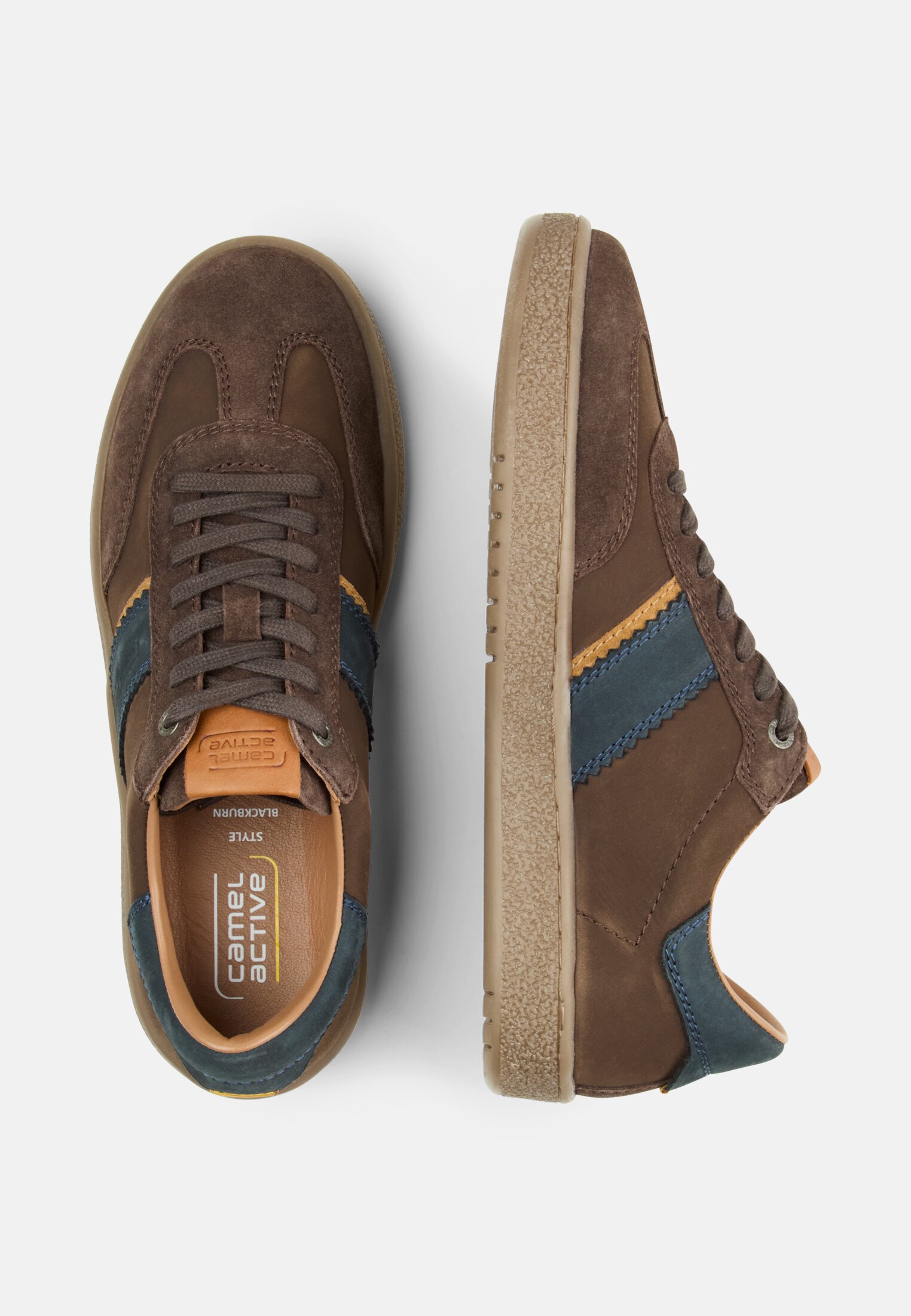 Men Sneaker with contrast details Brown frontal top