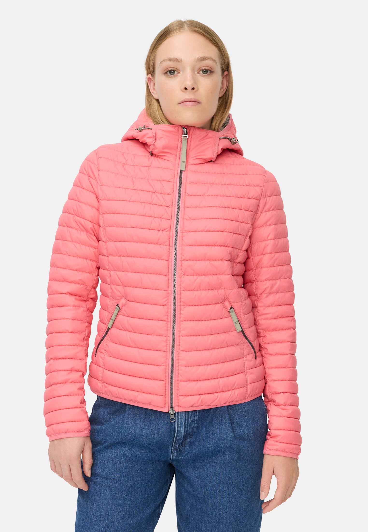 Women Blouson with water-repellent function Pink worn front