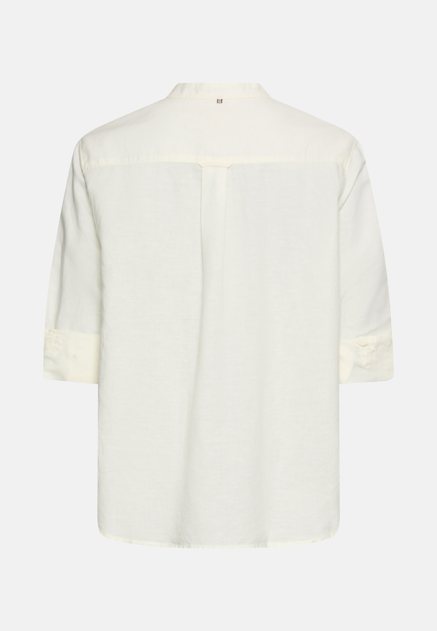 Damen Bluse mit Stehkragen und Knopfleiste Milchweiß frontal hinten