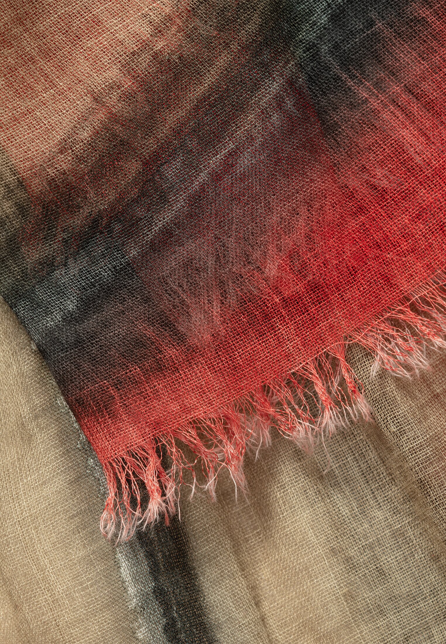 Women Scarf with print Red-Brown front close