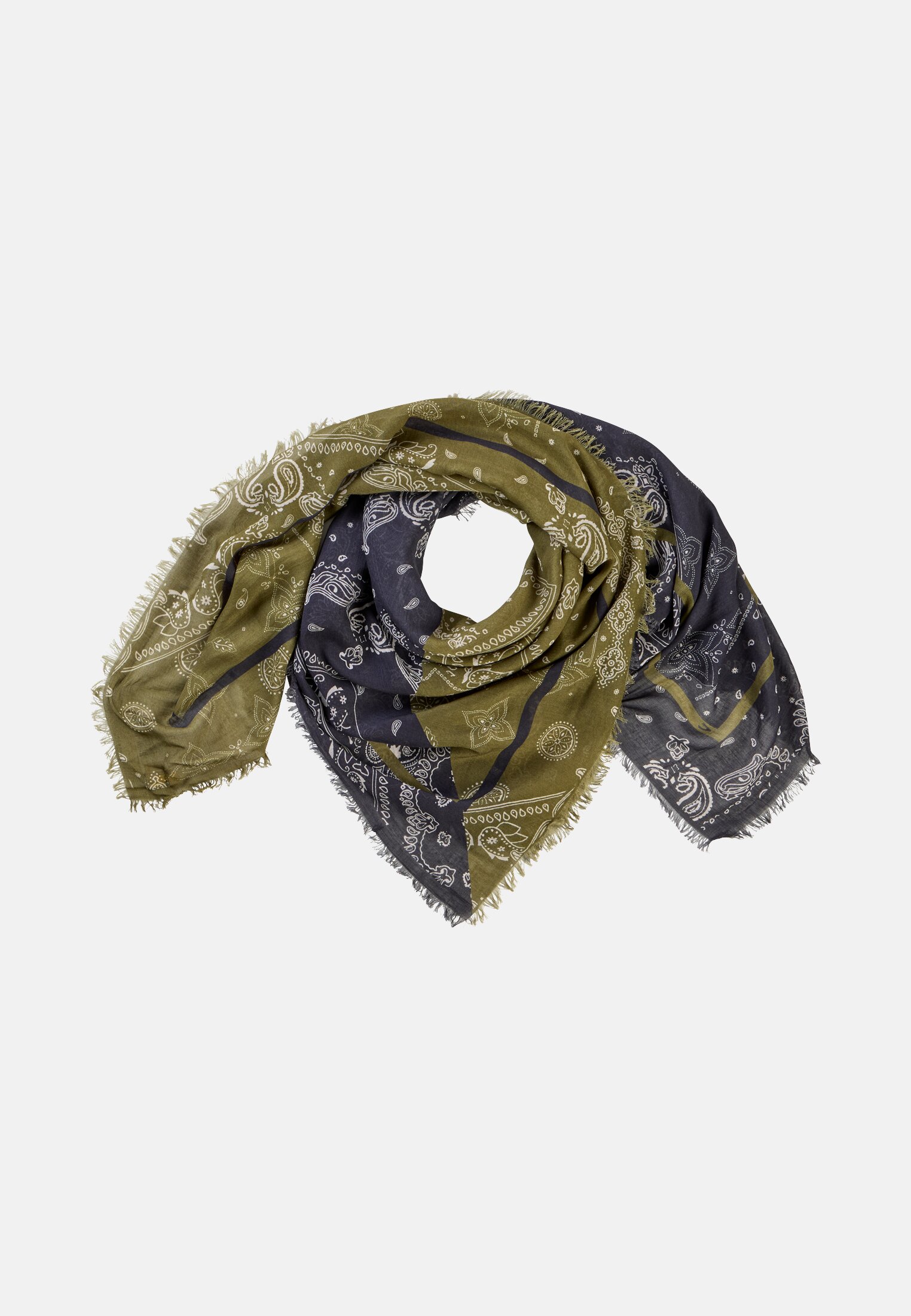 Vrouwen Sjaal met all-over print Olijf frontaal voor