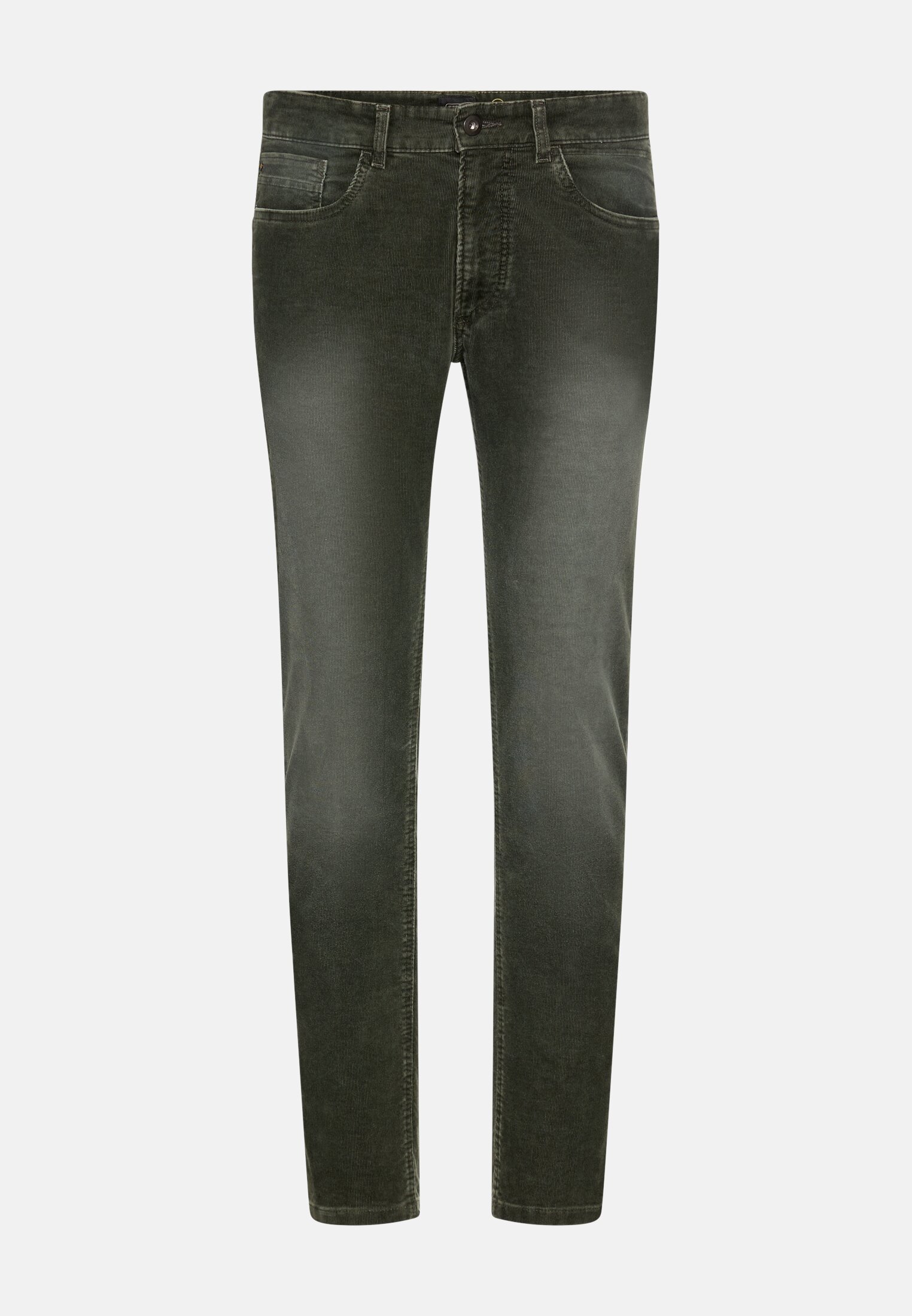 Men Slim Fit 5-pocket trousers Forest green frontal front