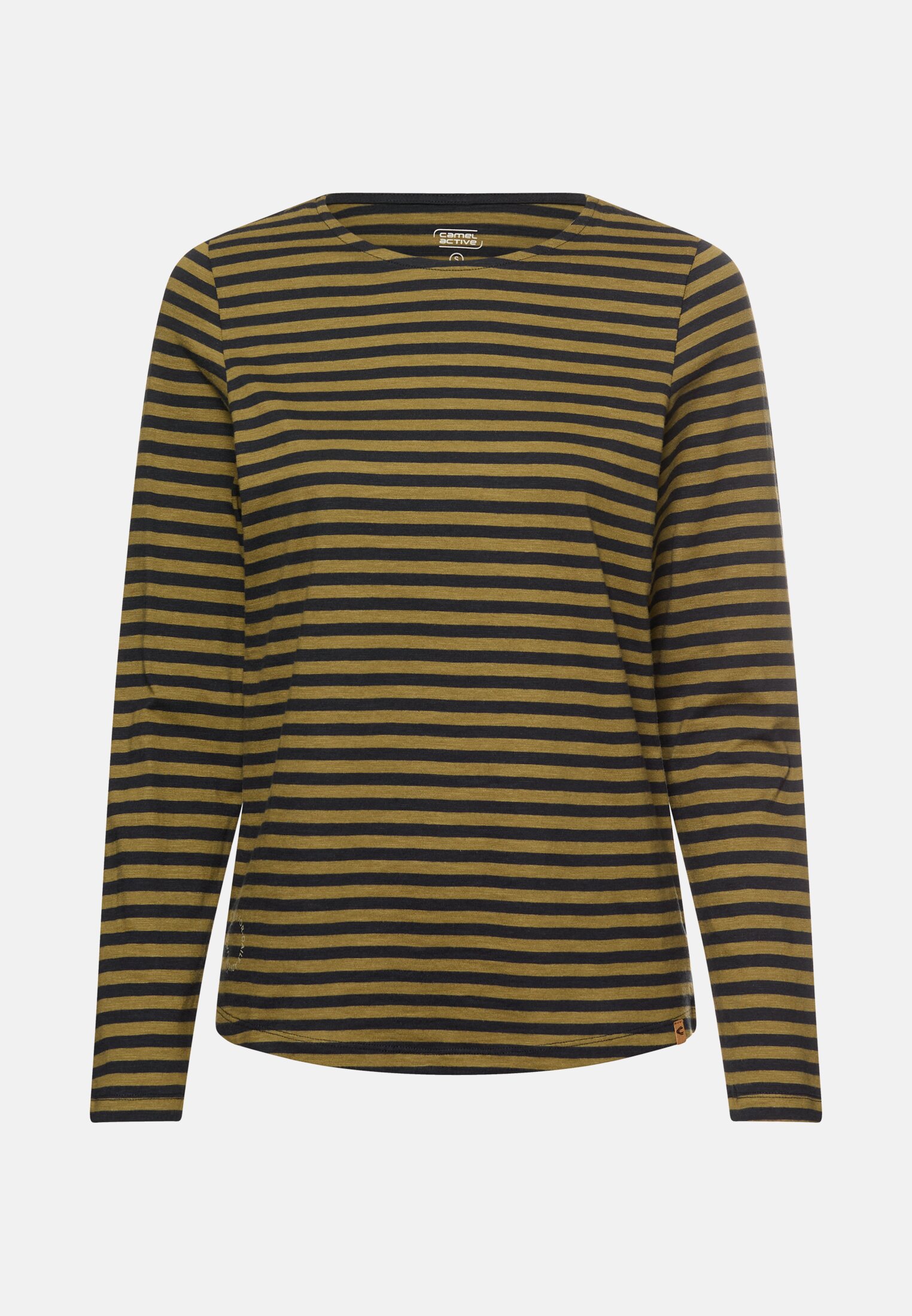 Damen Langarmshirt aus reiner Baumwolle Kaviar frontal vorn