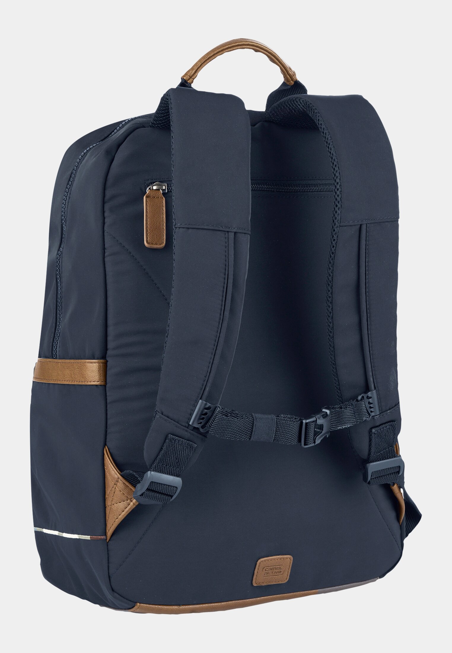 Women AURUM rucksack with padded laptop compartment Navy blue frontal back