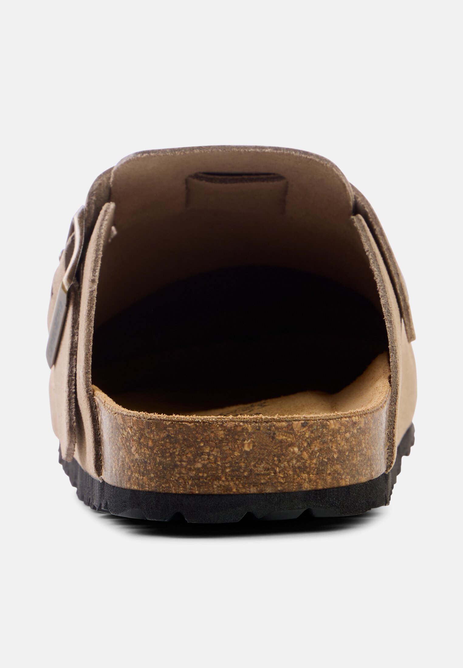 Women Leather mules with cork footbed Beige front close