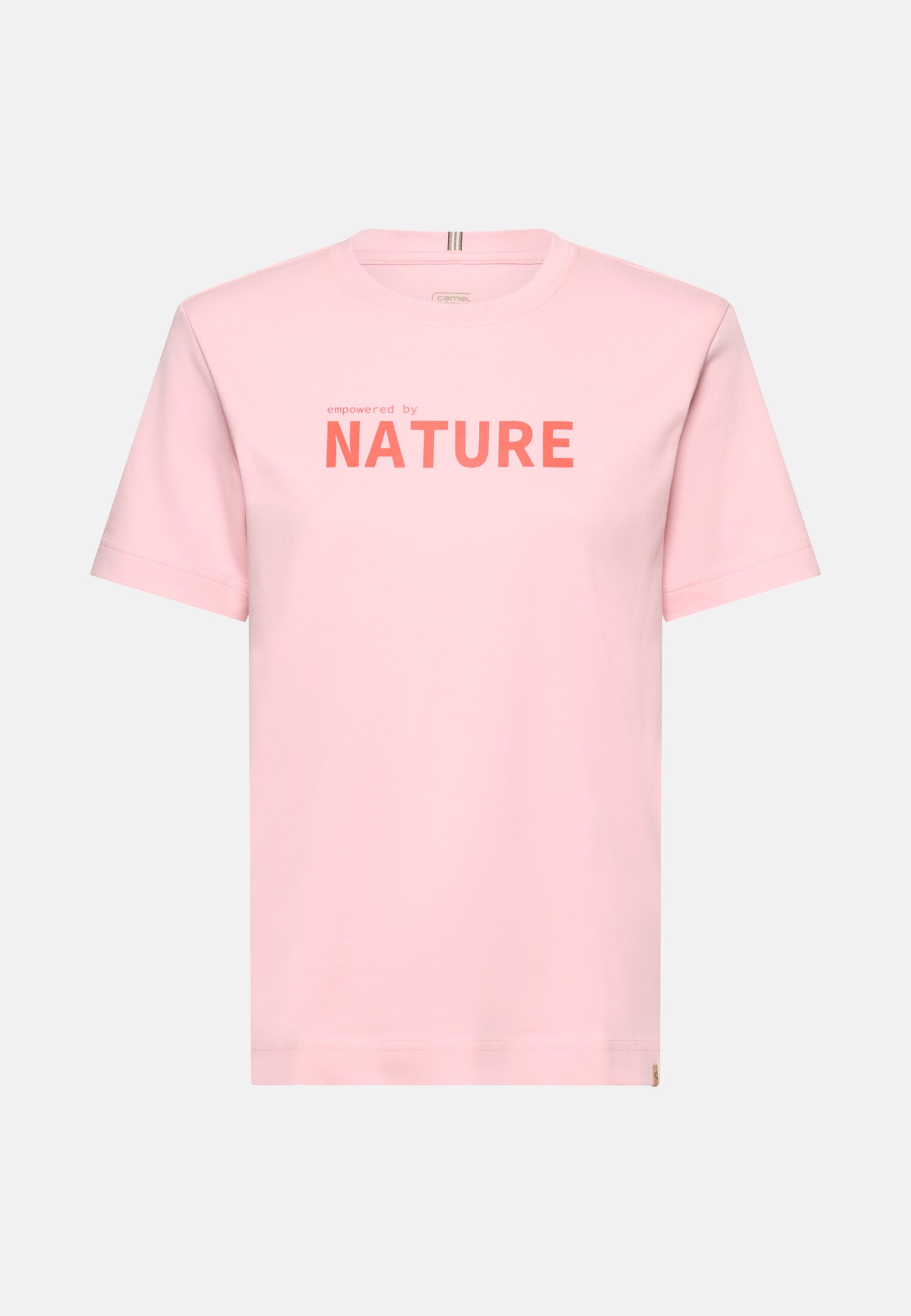 Vrouwen T-shirt van puur katoen Roze frontaal voor