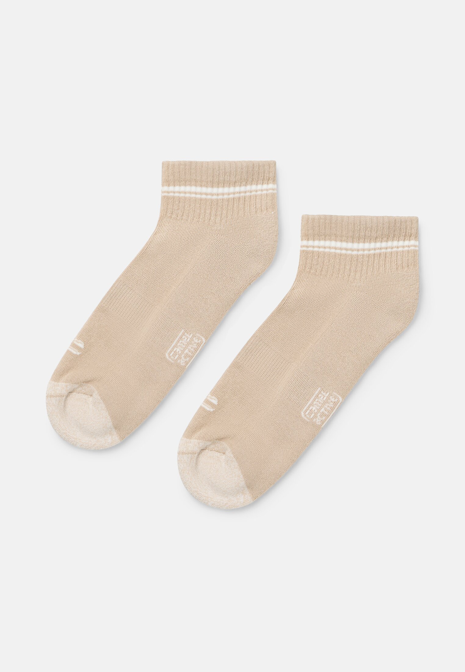 Herren Sneakersocken mit Baumwollmix Beige vorne nah