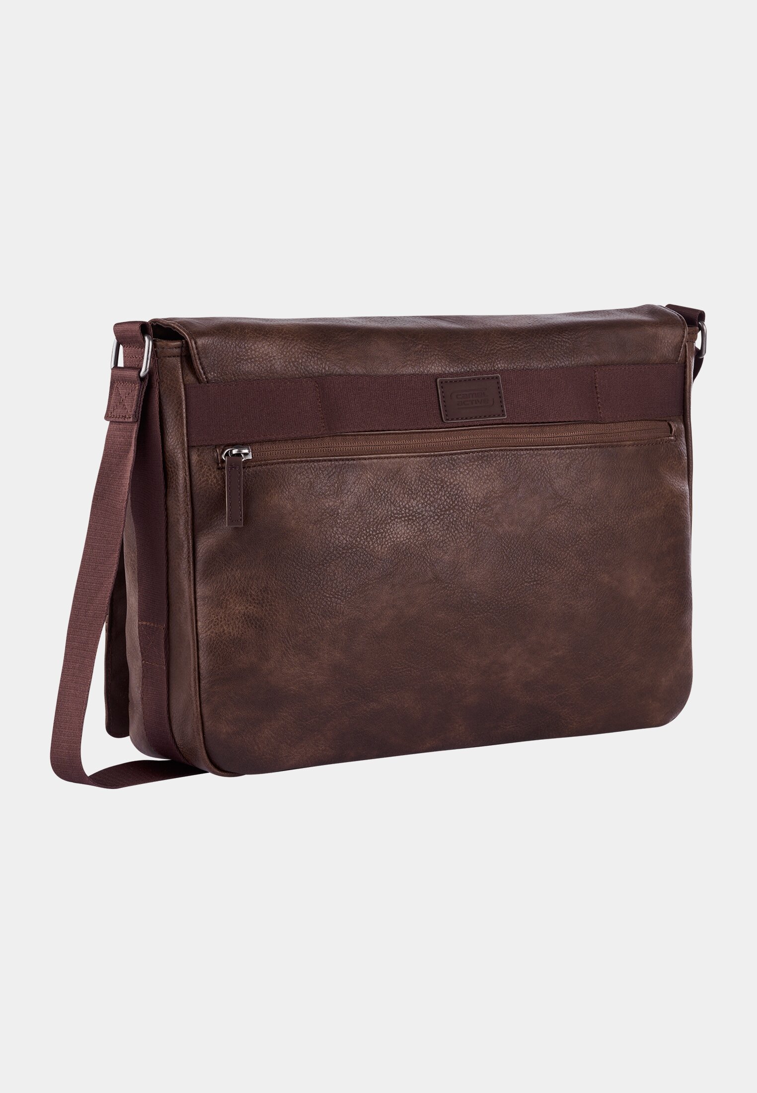 Herren TRACES Umhängetasche mit gepolstertem Laptopfach Braun frontal hinten