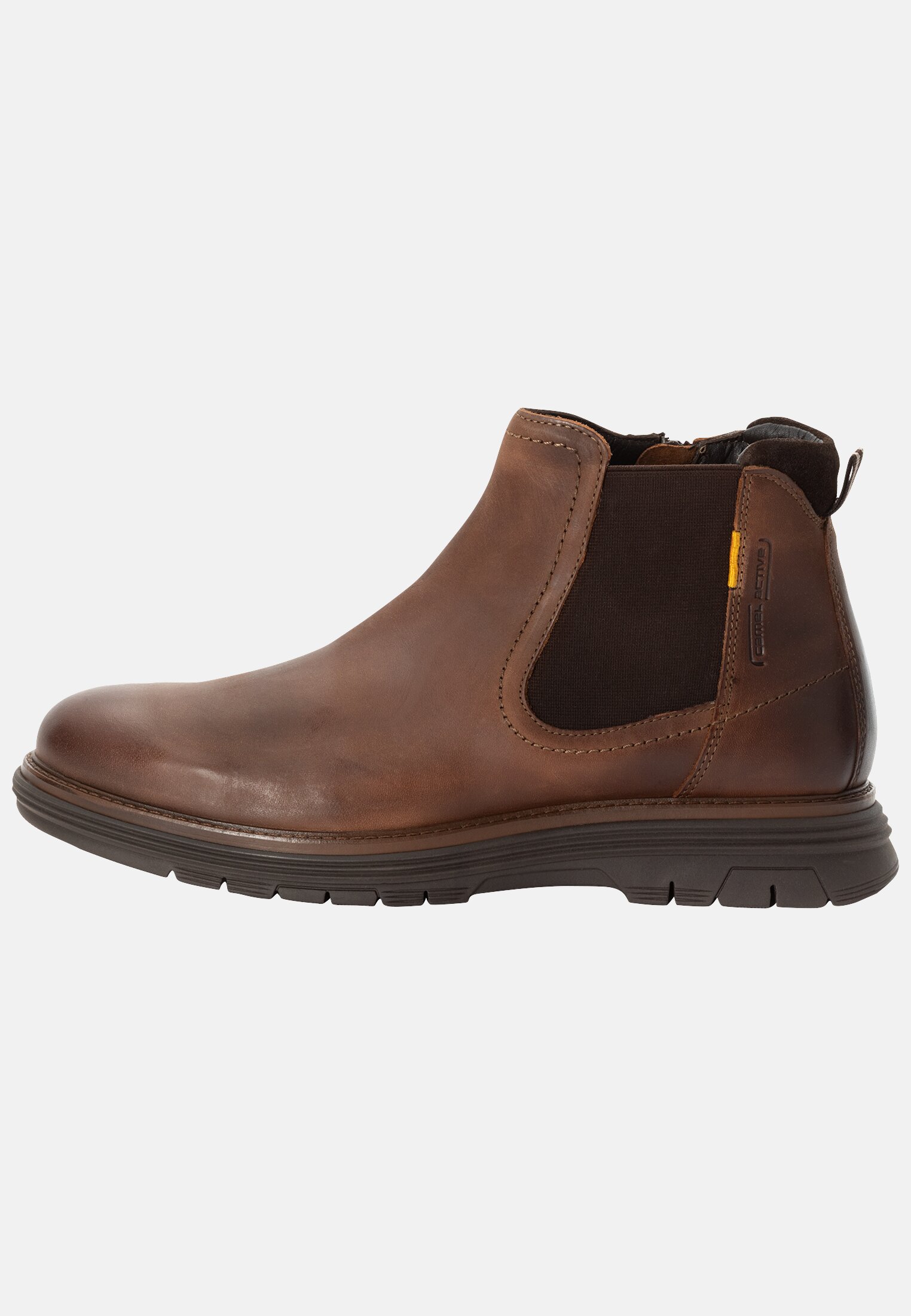 Herren Chelsea Boot aus Nubukleder Braun frontal vorn