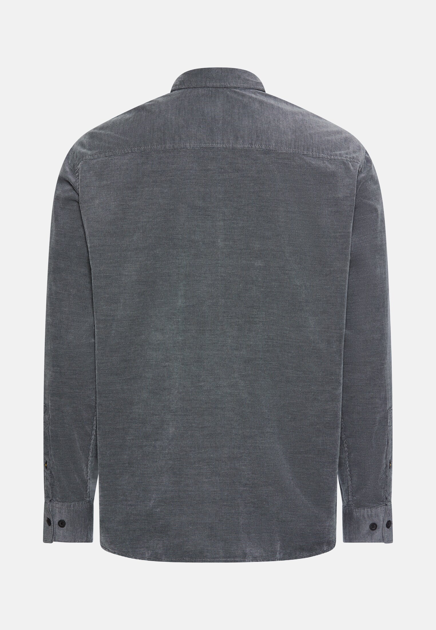 Men Corduroy shirt with 2-way stretch Ink blue frontal back