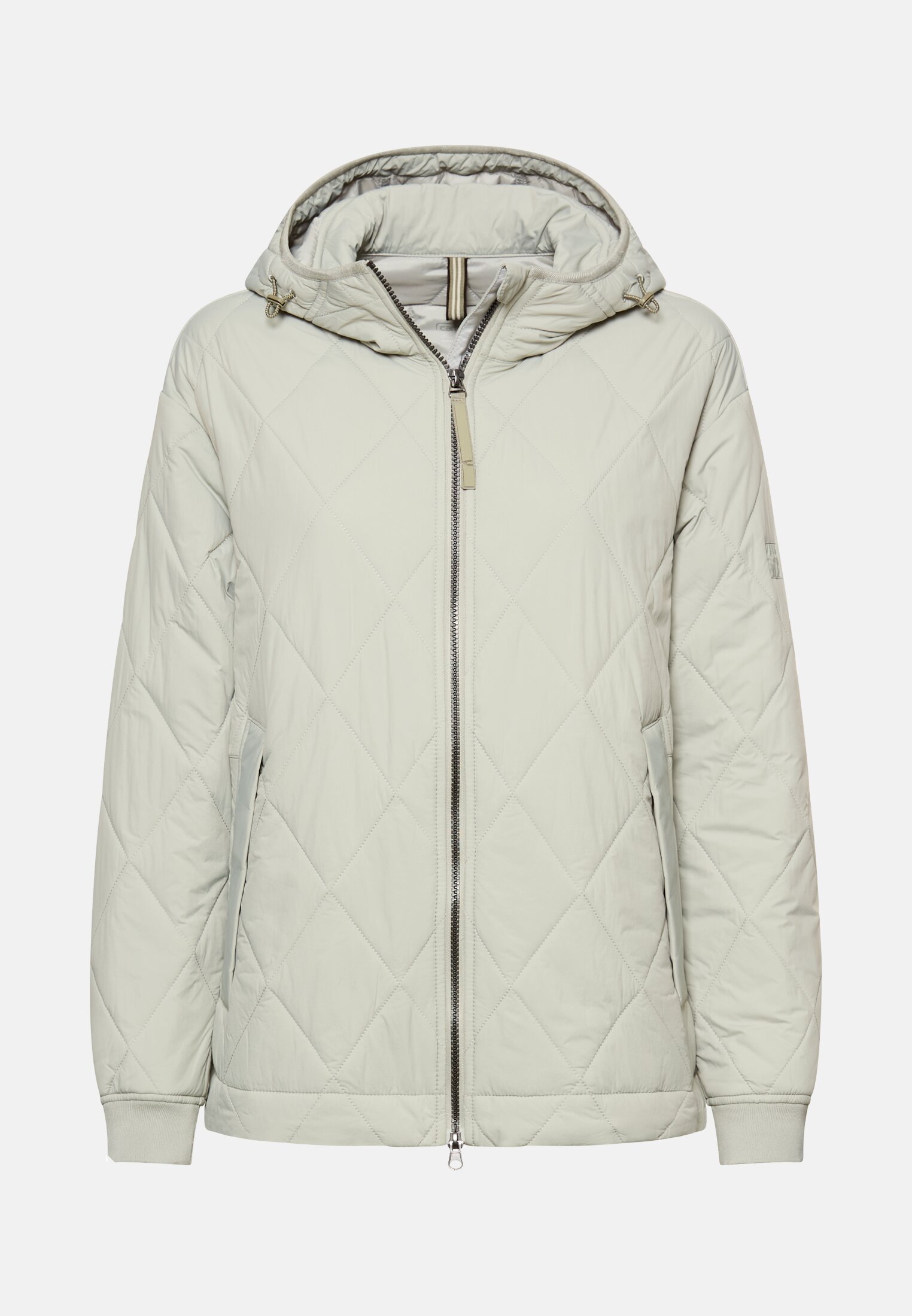 Damen Wattierte Jacke mit Kapuze Salbei frontal vorn