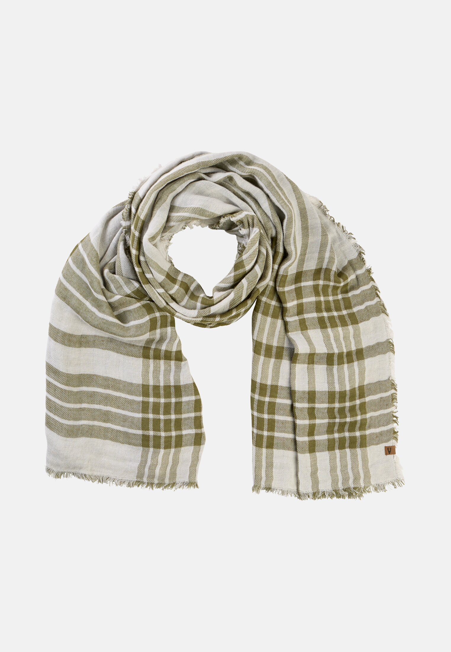 Damen Schal aus Baumwollmix Salbei frontal vorn