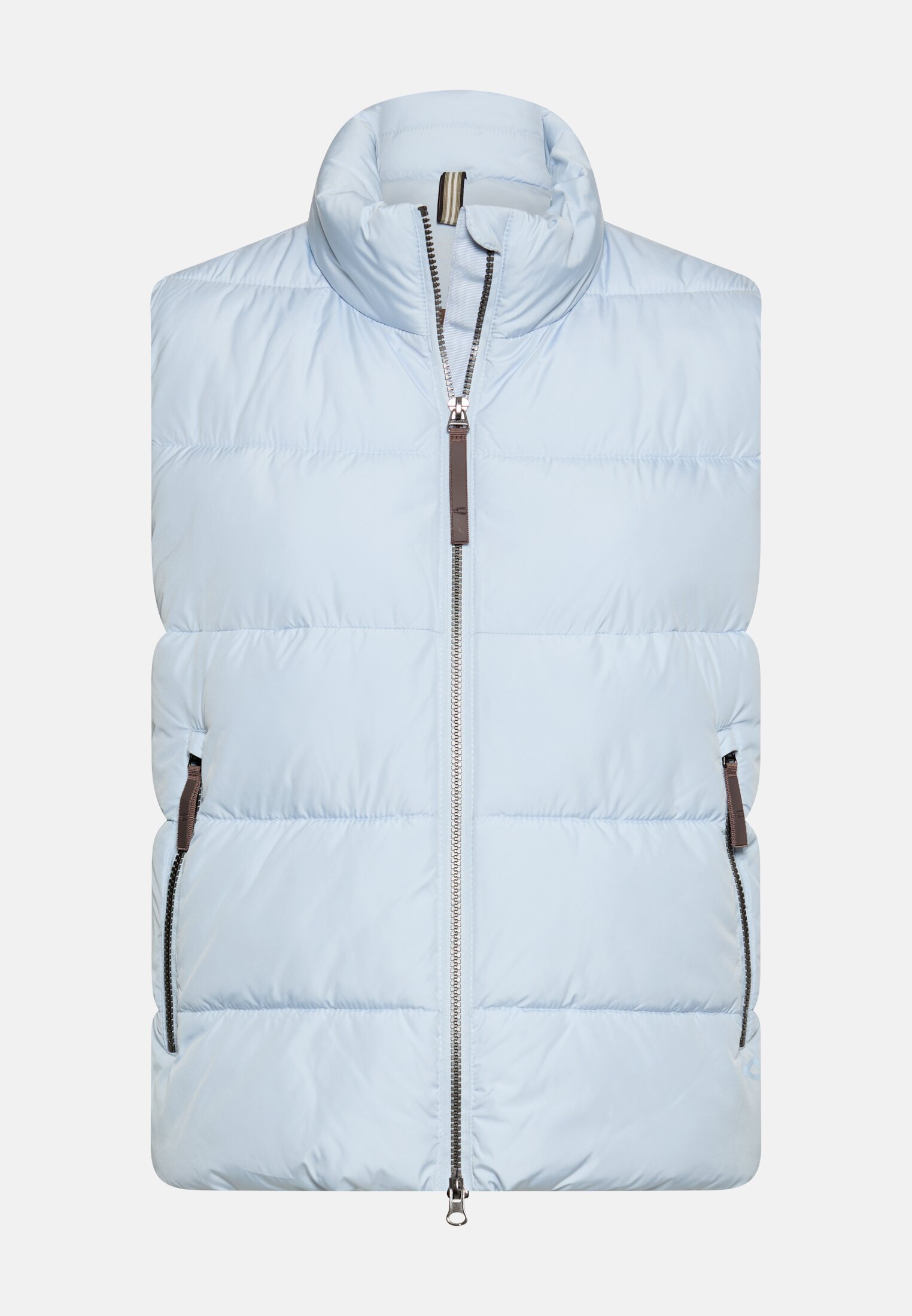 Women Windproof vest with zippered pockets Light Blue frontal front