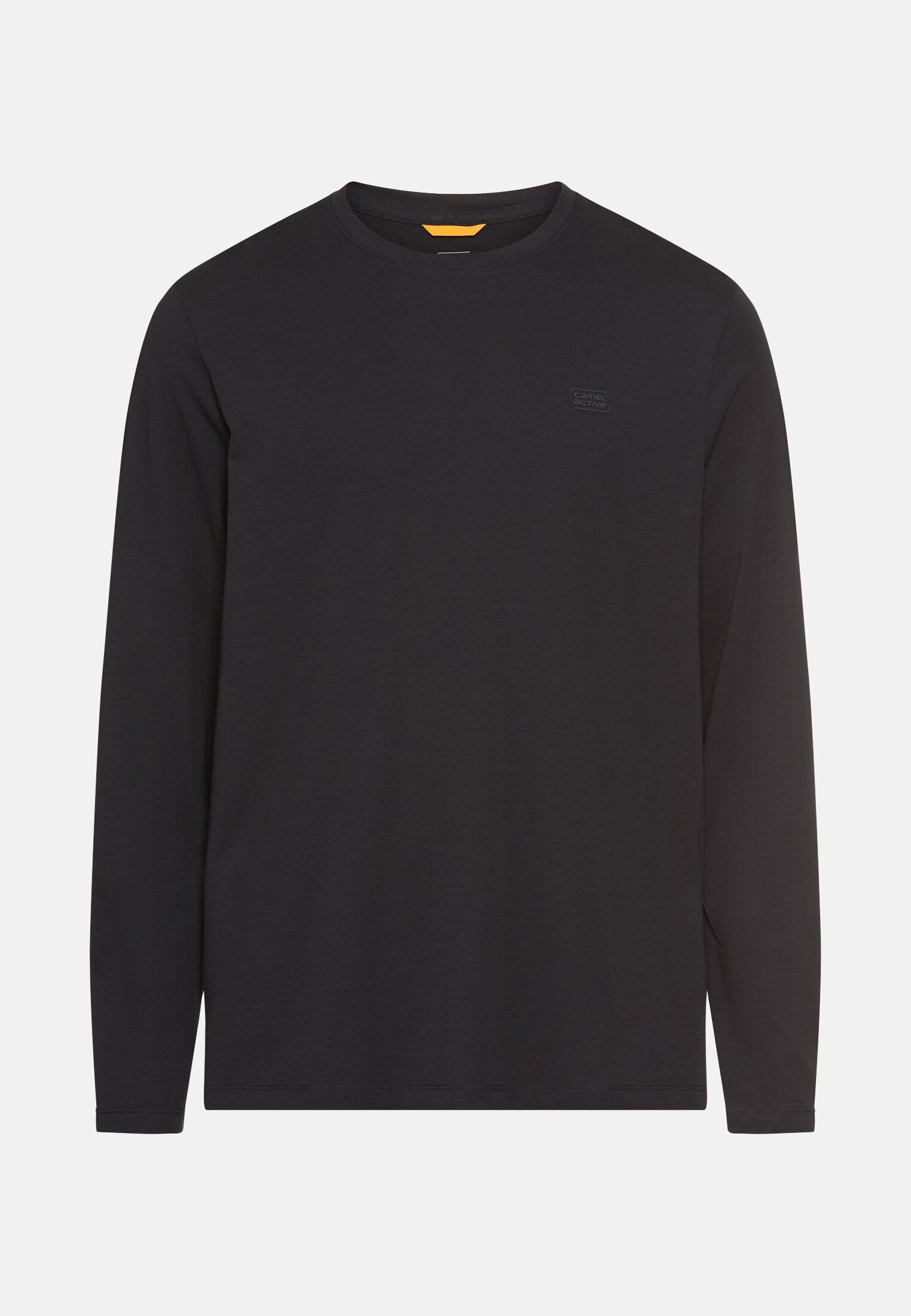 Herren fleXXXactive® Langarmshirt aus einem Baumwollmix Schwarz frontal vorn