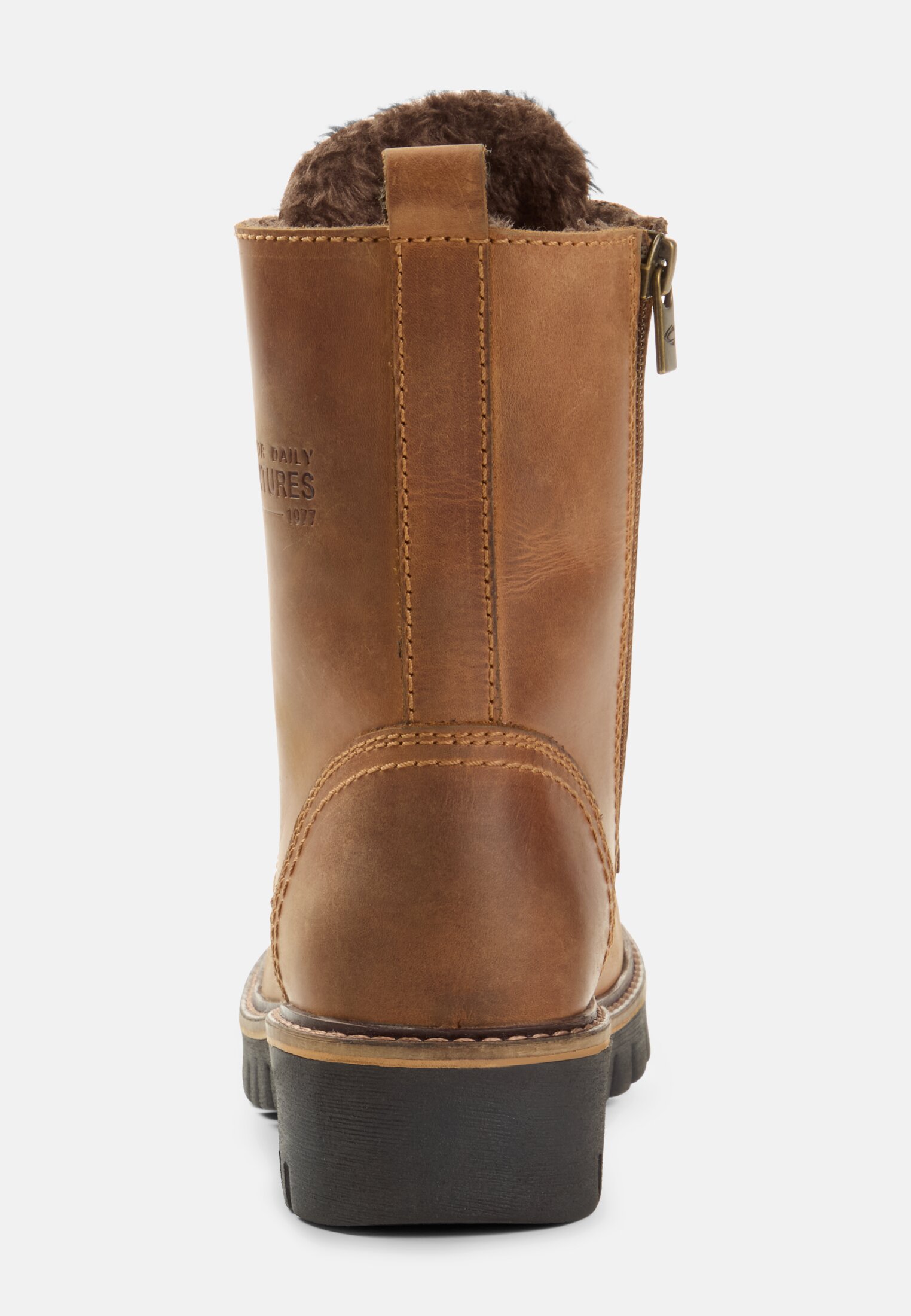 Damen Stiefelette aus echtem Leder Braun vorne nah