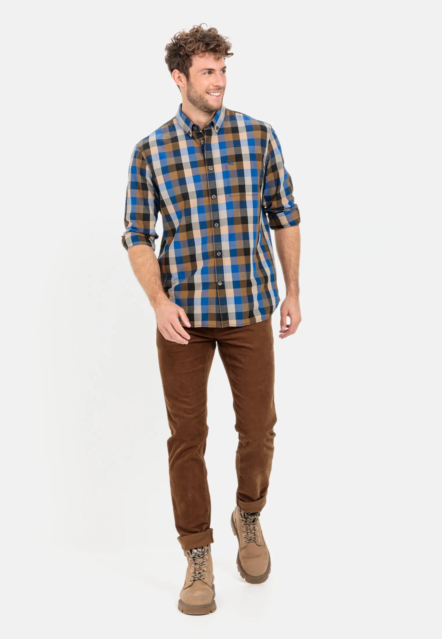 Check shirt for Herren in Blue-Brown | 6XL | camel active 
