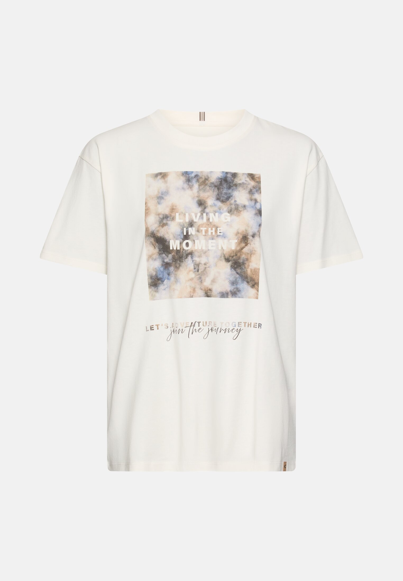 Women Printed T-shirt made of 100% cotton Milky white frontal front