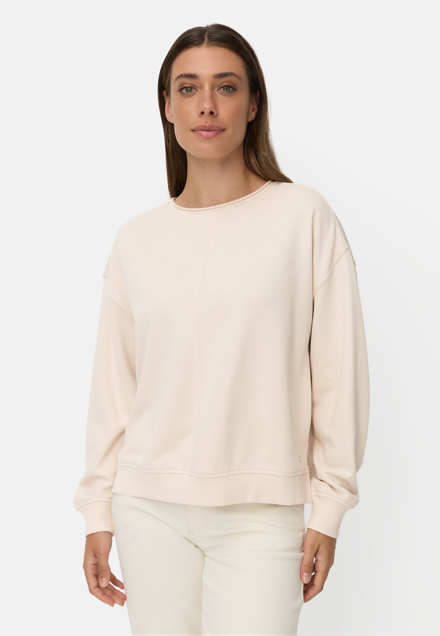 Vrouwen Sweatshirt van katoenmix Haver gedragen voor