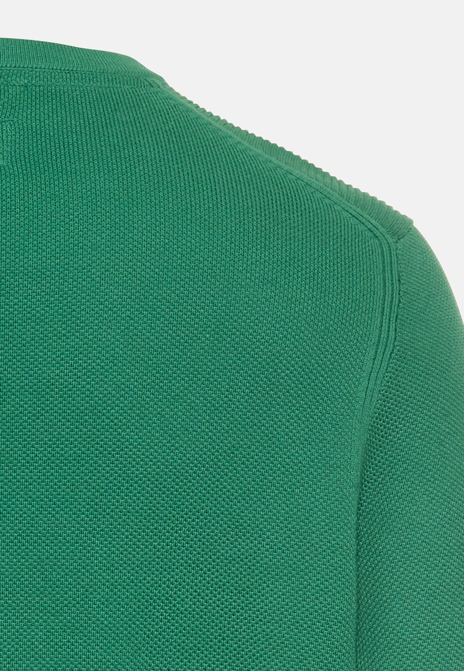 Herren Pullover aus reiner Baumwolle Tannengrün hinten nah