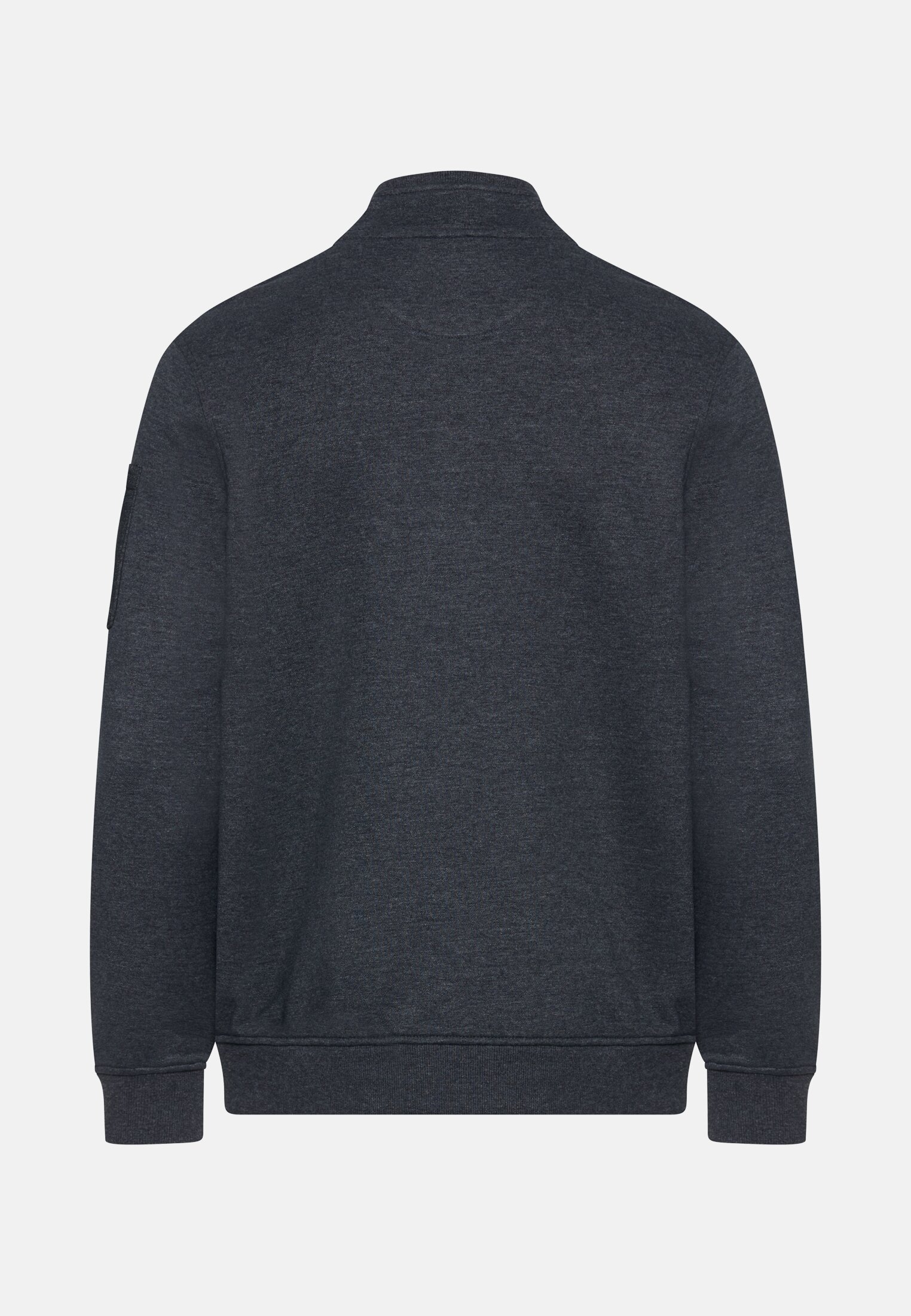 Men Sweatshirt with Troyer collar Navy blue frontal back