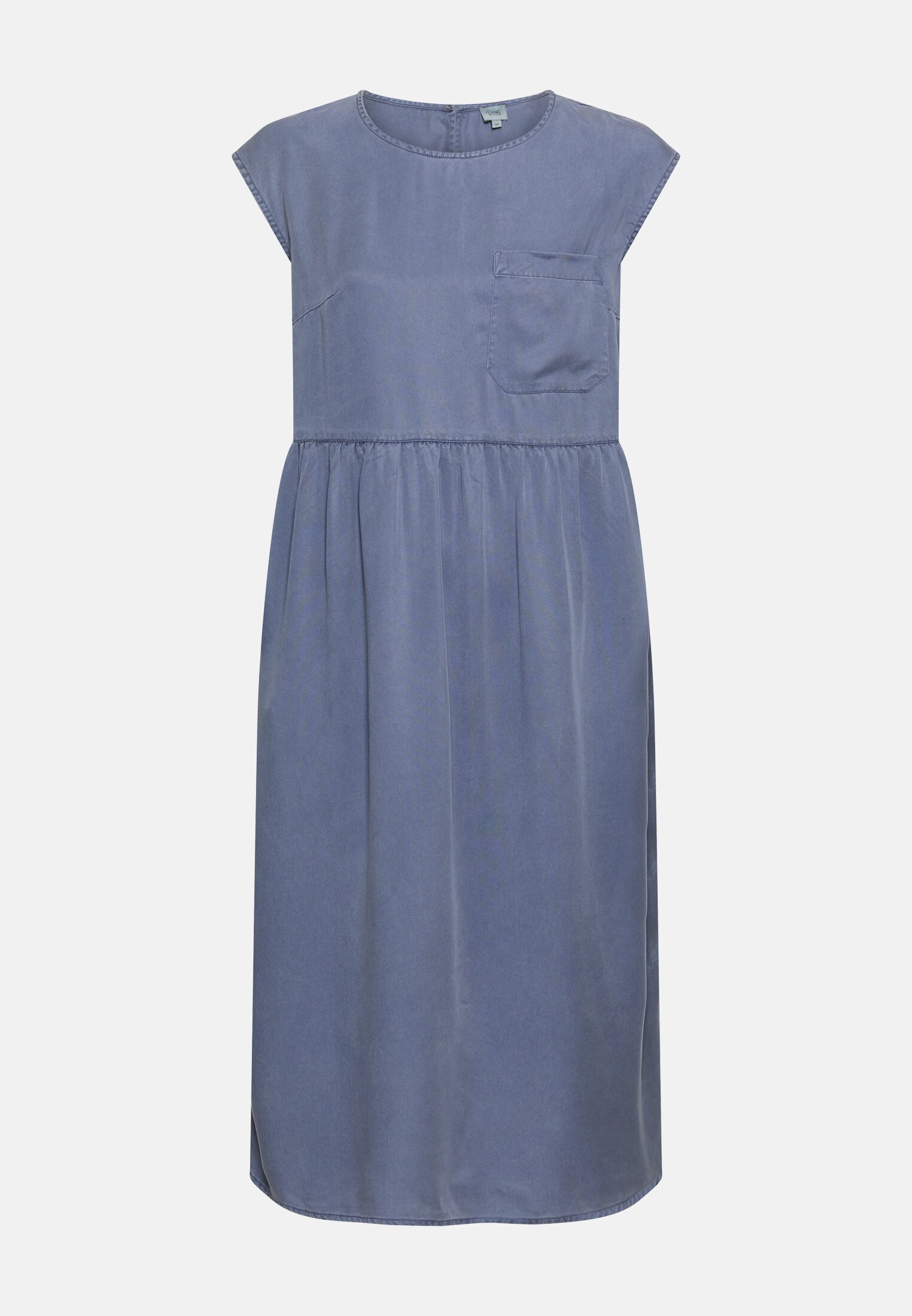 Women Summer dress with a breast pocket Ocean Blue frontal front