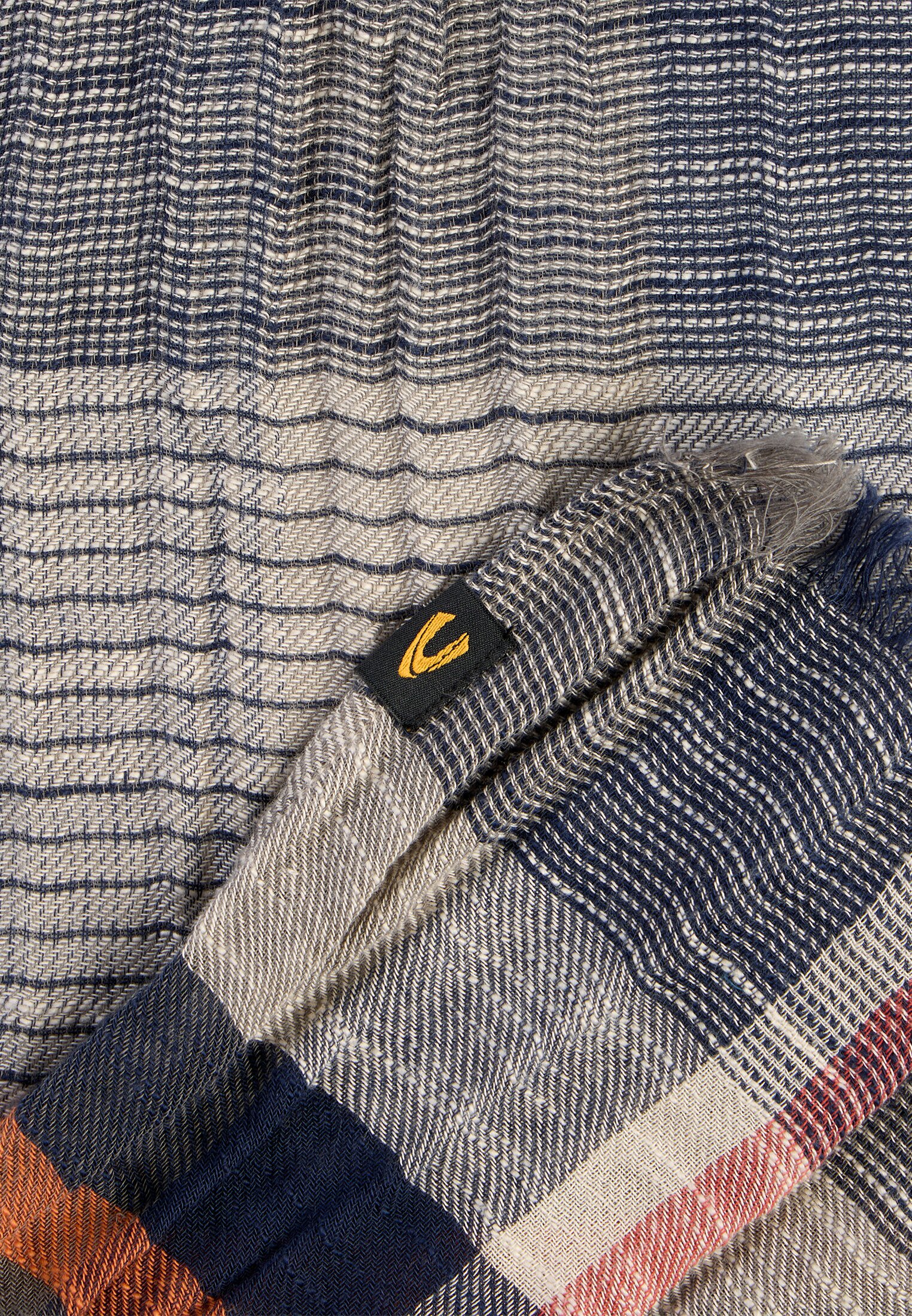 Herren Schal aus reiner Baumwolle Orange hinten nah