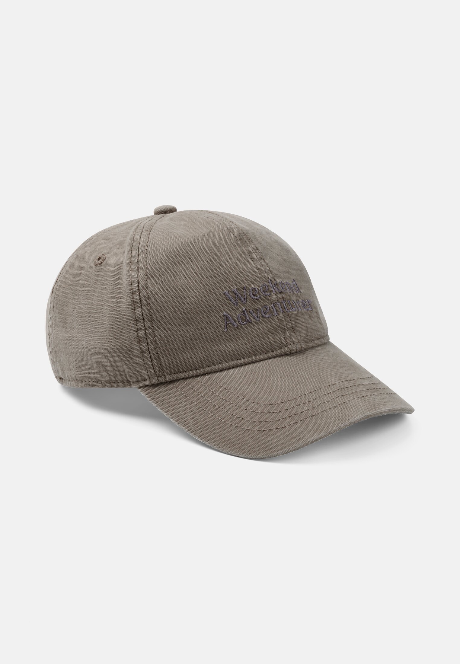 Herren Cap aus Baumwolle mit Schriftzug Graphitgrau frontal vorn