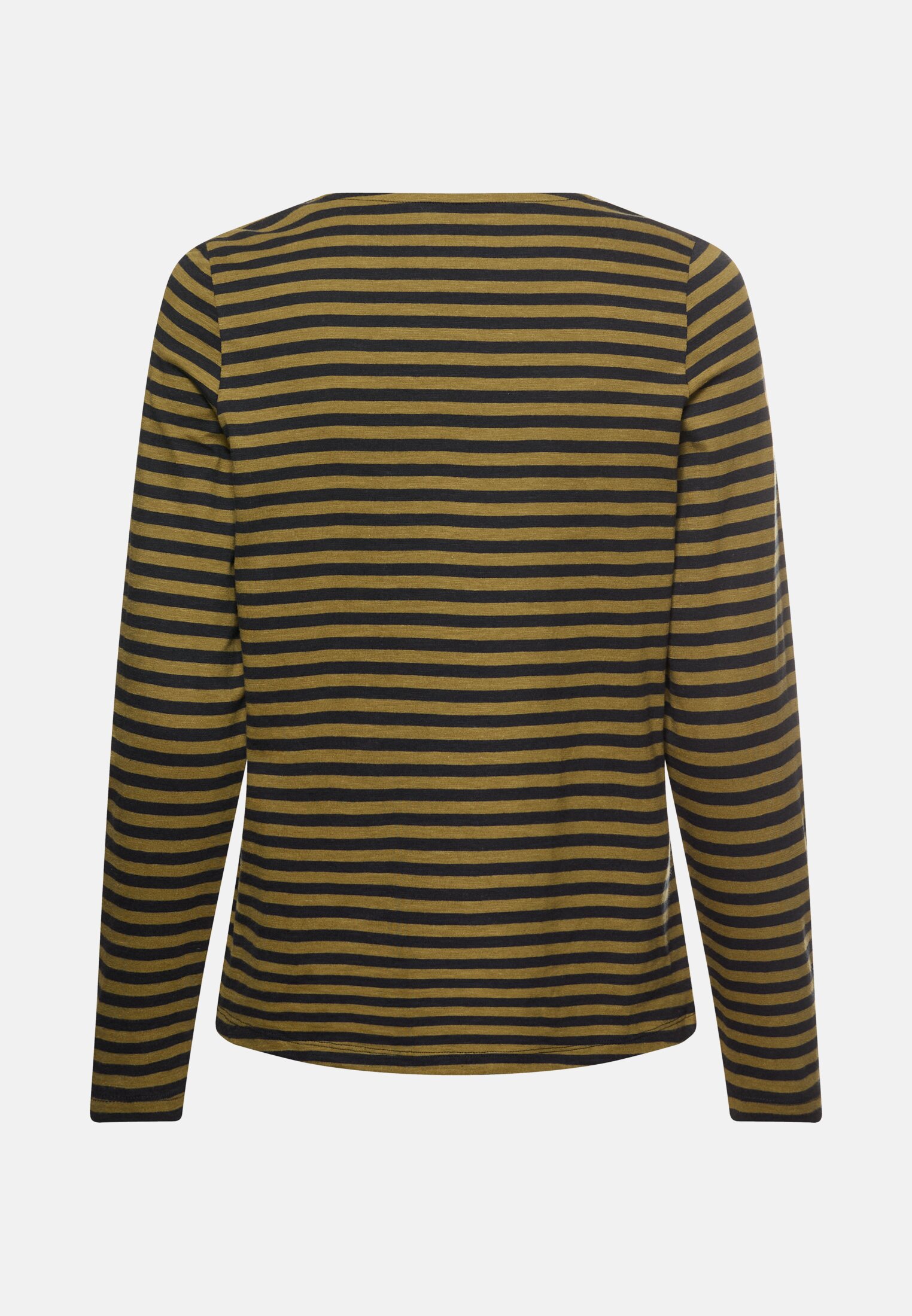 Damen Langarmshirt aus reiner Baumwolle Kaviar frontal hinten