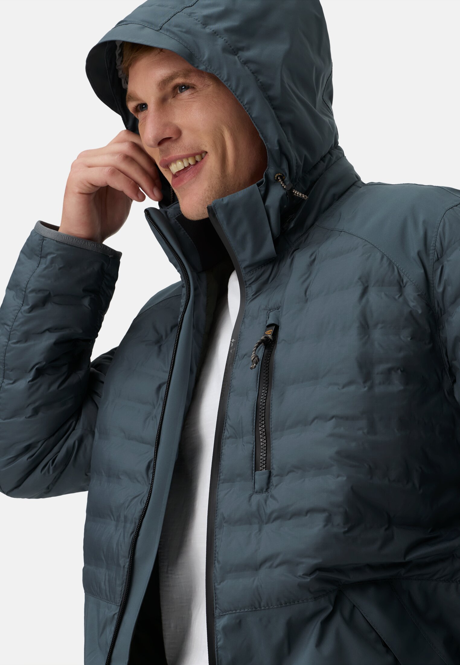 Herren teXXXactive® Blouson mit abnehmbarer Kapuze Tintenblau getragen emotional