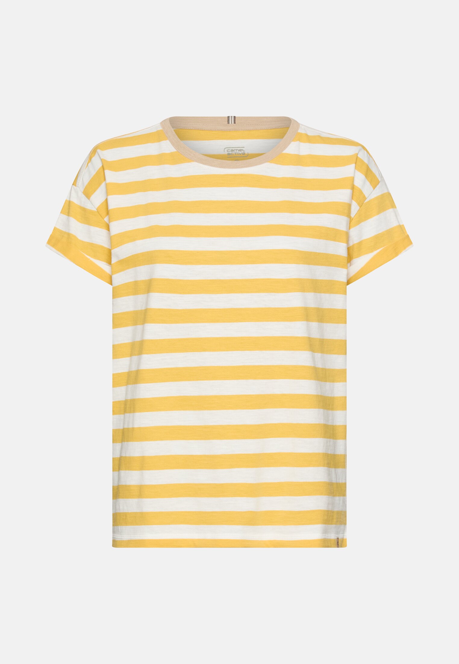 Damen T-Shirt aus reiner Baumwolle Gelb frontal vorn