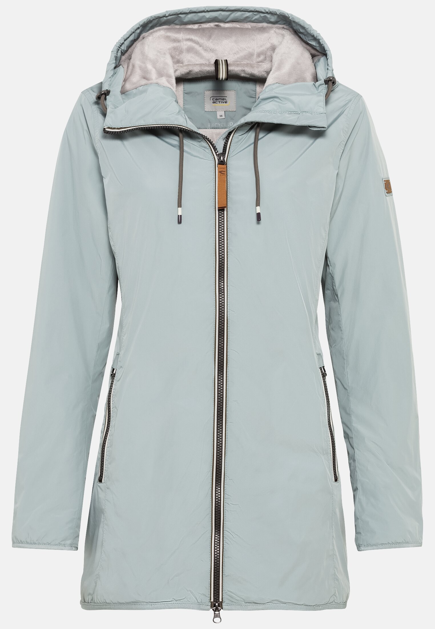 Langer Windbreaker für Damen in Blau-Grau | 36 