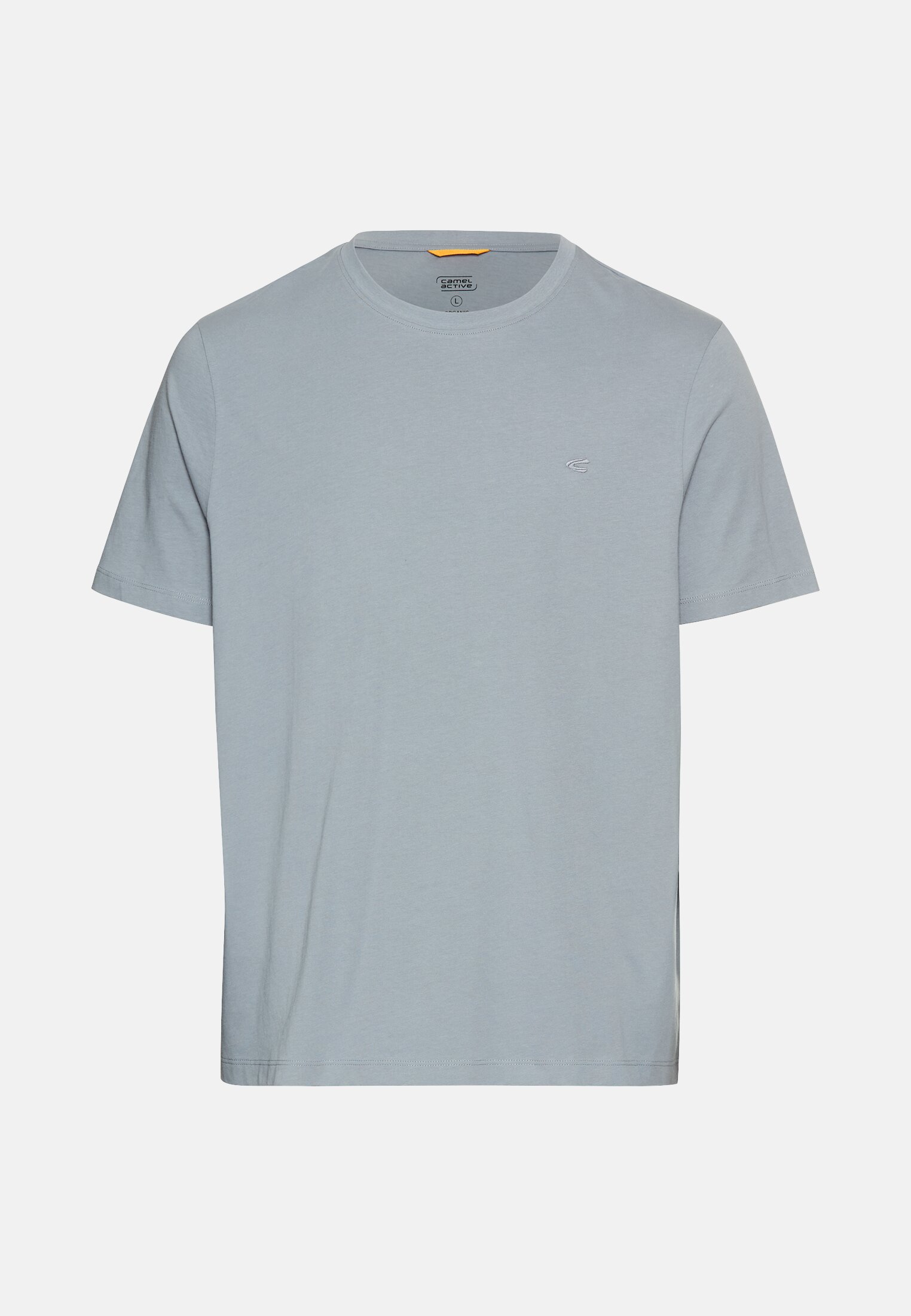 Herren T-Shirt aus reiner Baumwolle Steinblau frontal vorn