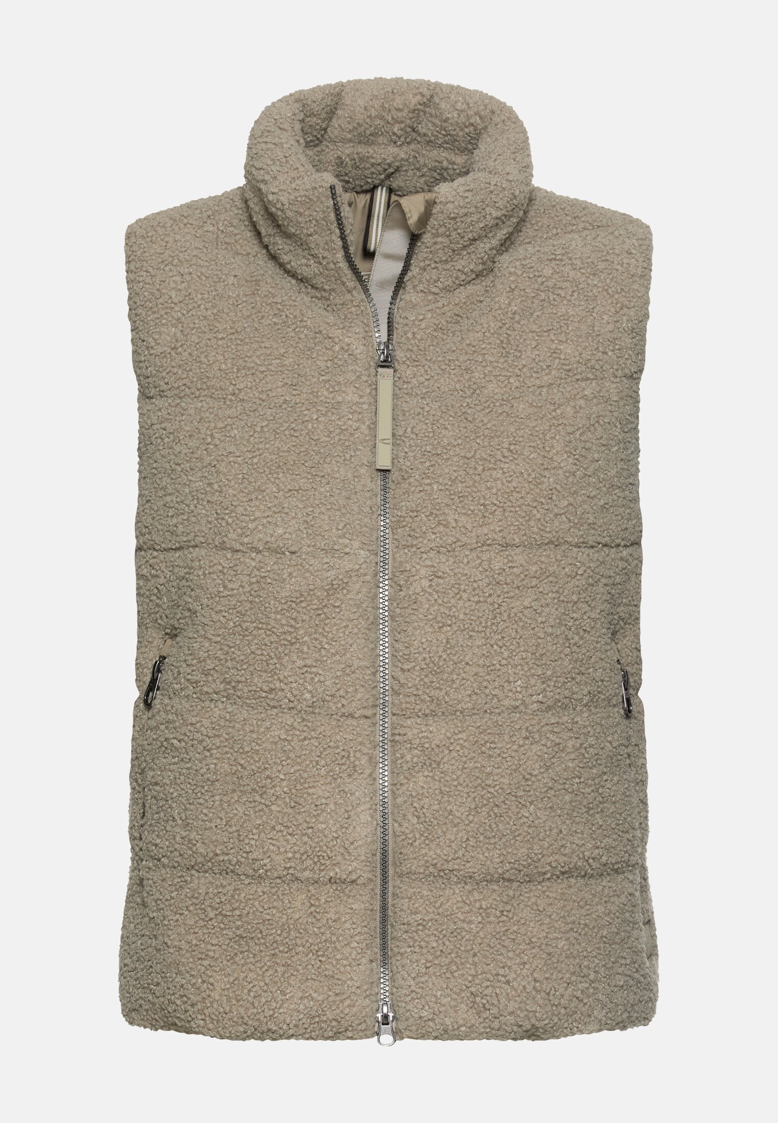 Vrouwen Teddybodywarmer met ritszakken Bruin frontaal voor
