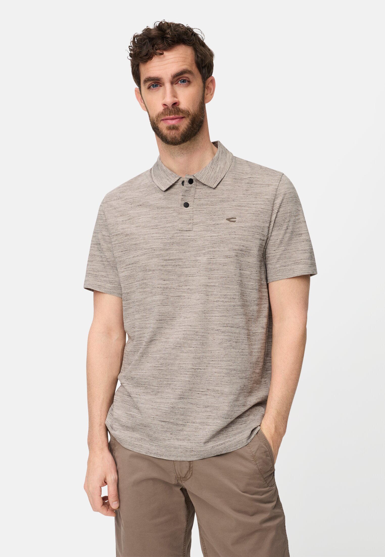 Heren Poloshirt met Quick Dry functie Modderbruin gedragen voor