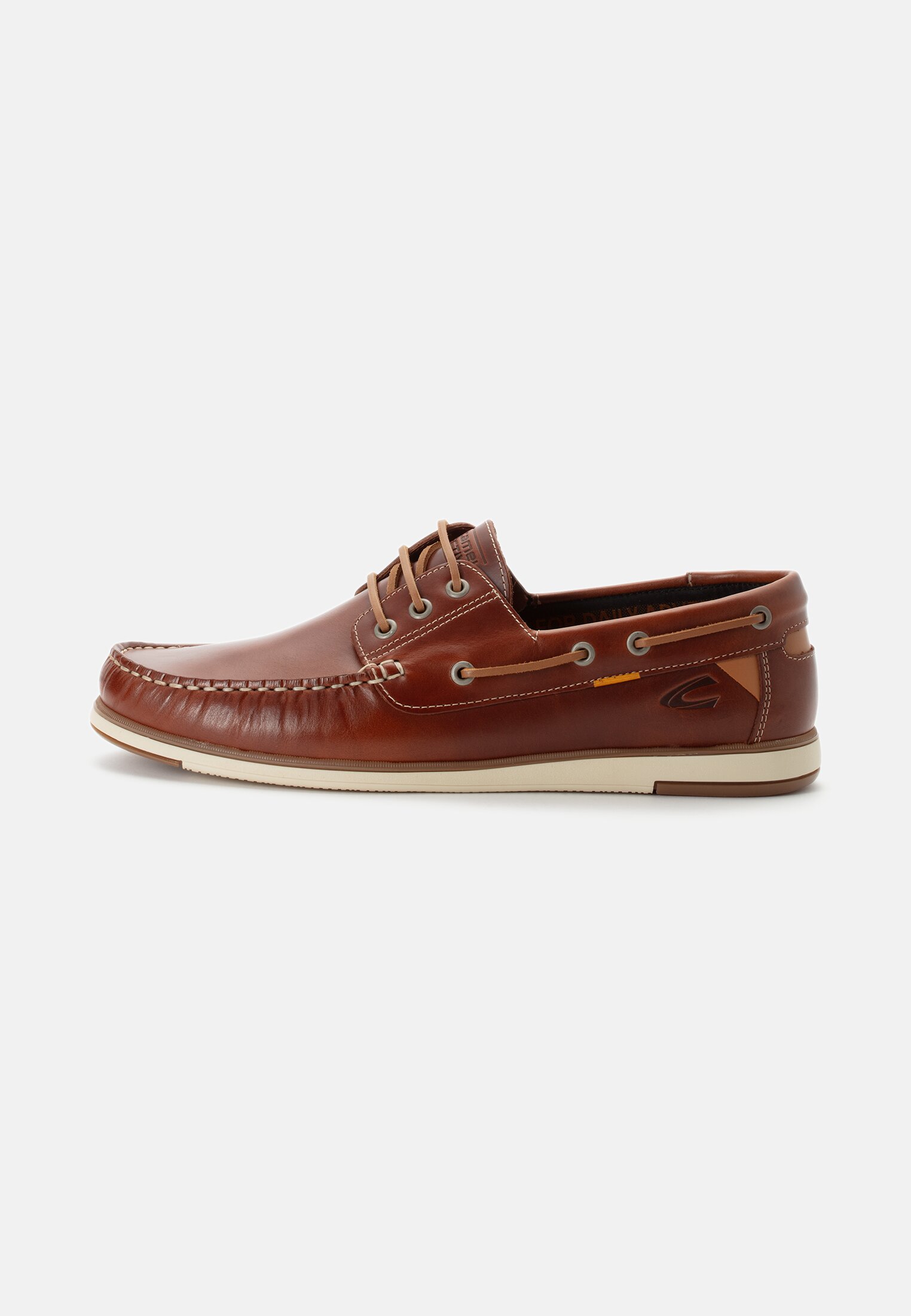 Herren Bootschuhe aus Leder Braun frontal vorn